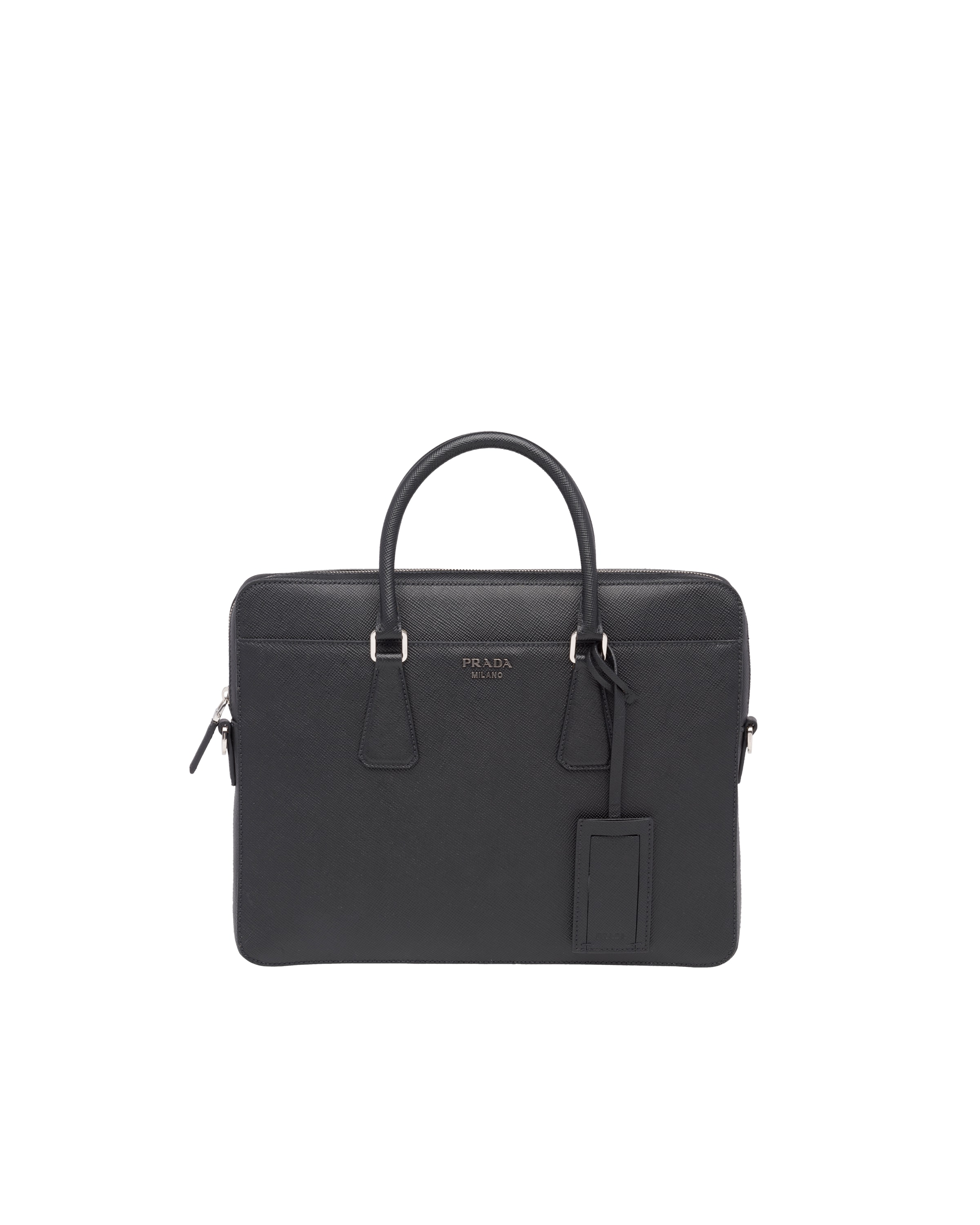 Black Saffiano Leather Briefcase Prada