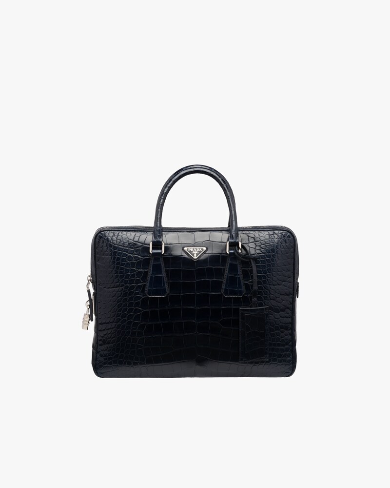 crocodile leather briefcase