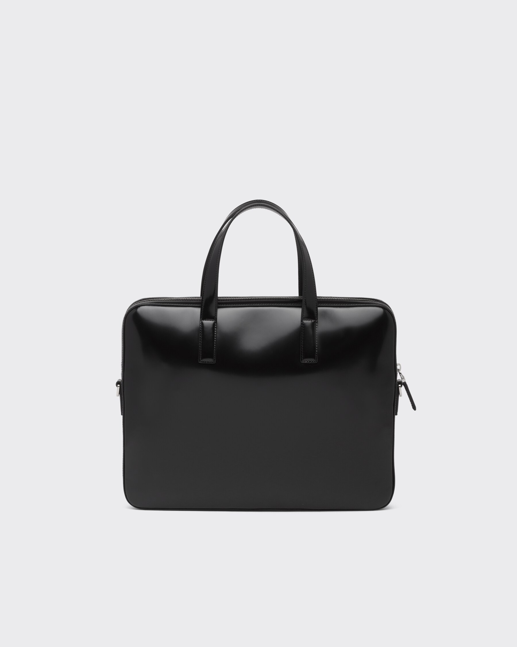 Black Brushed Leather Briefcase PRADA