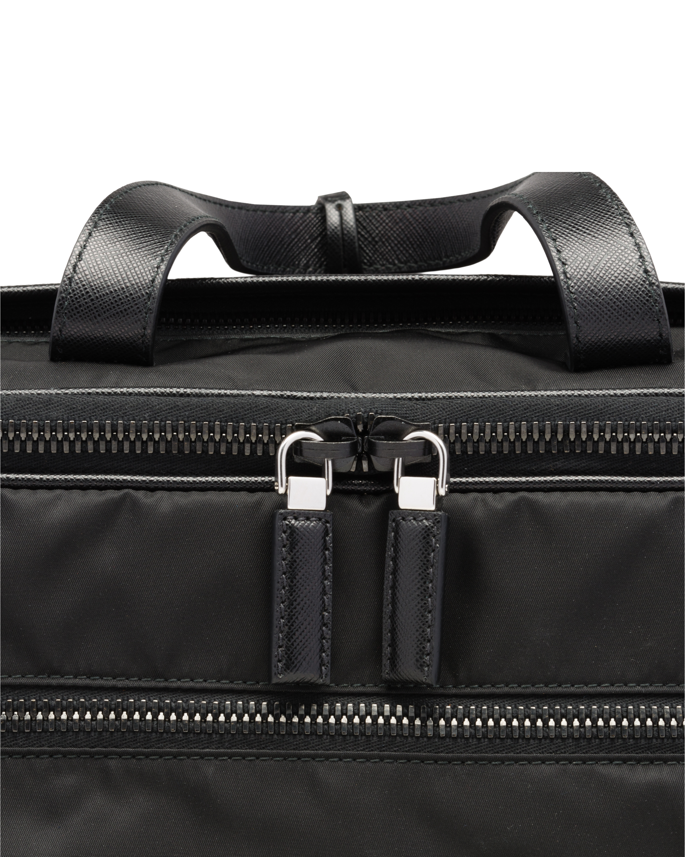 Re Nylon and Saffiano leather briefcase