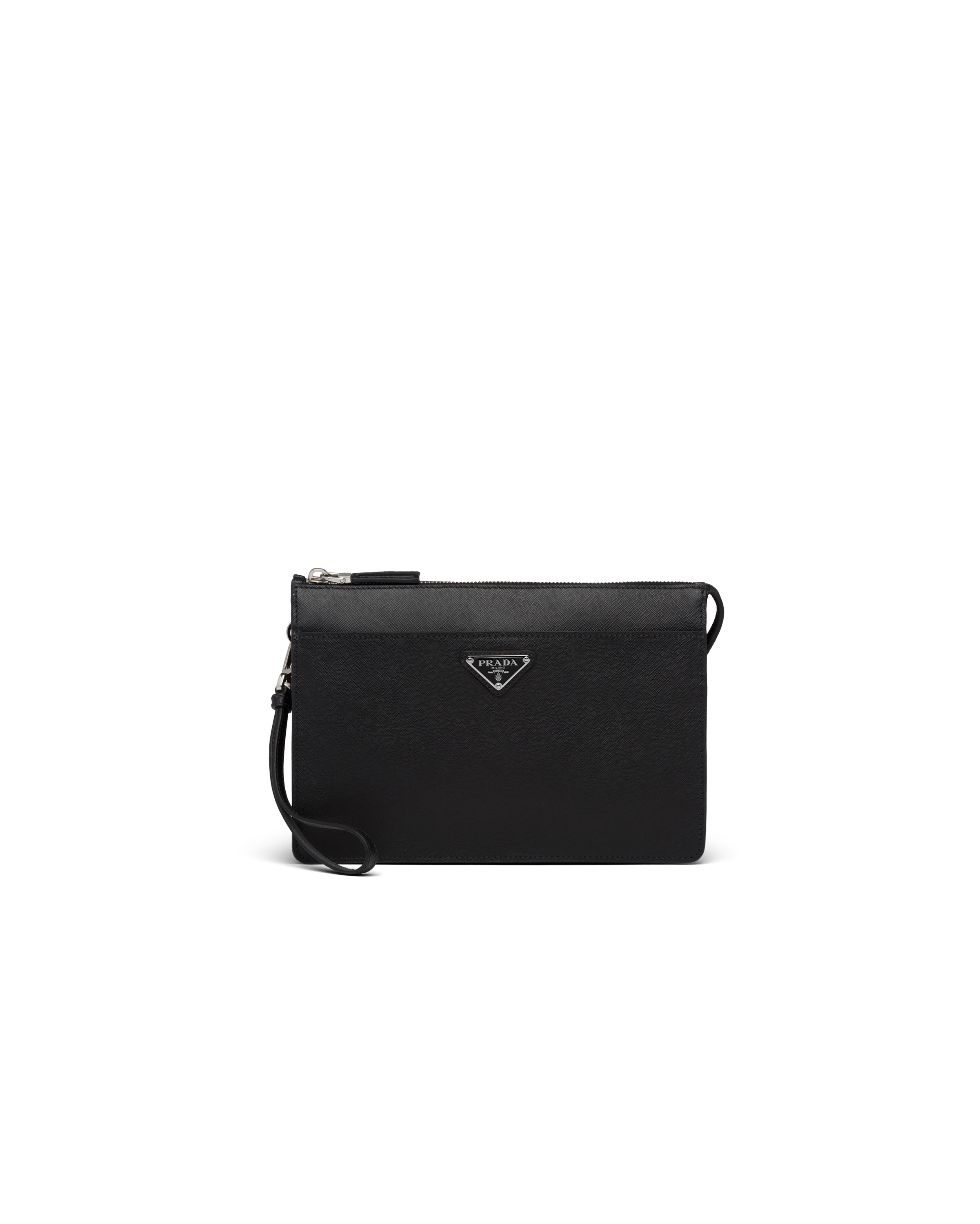 Black Saffiano Leather Pouch | Prada