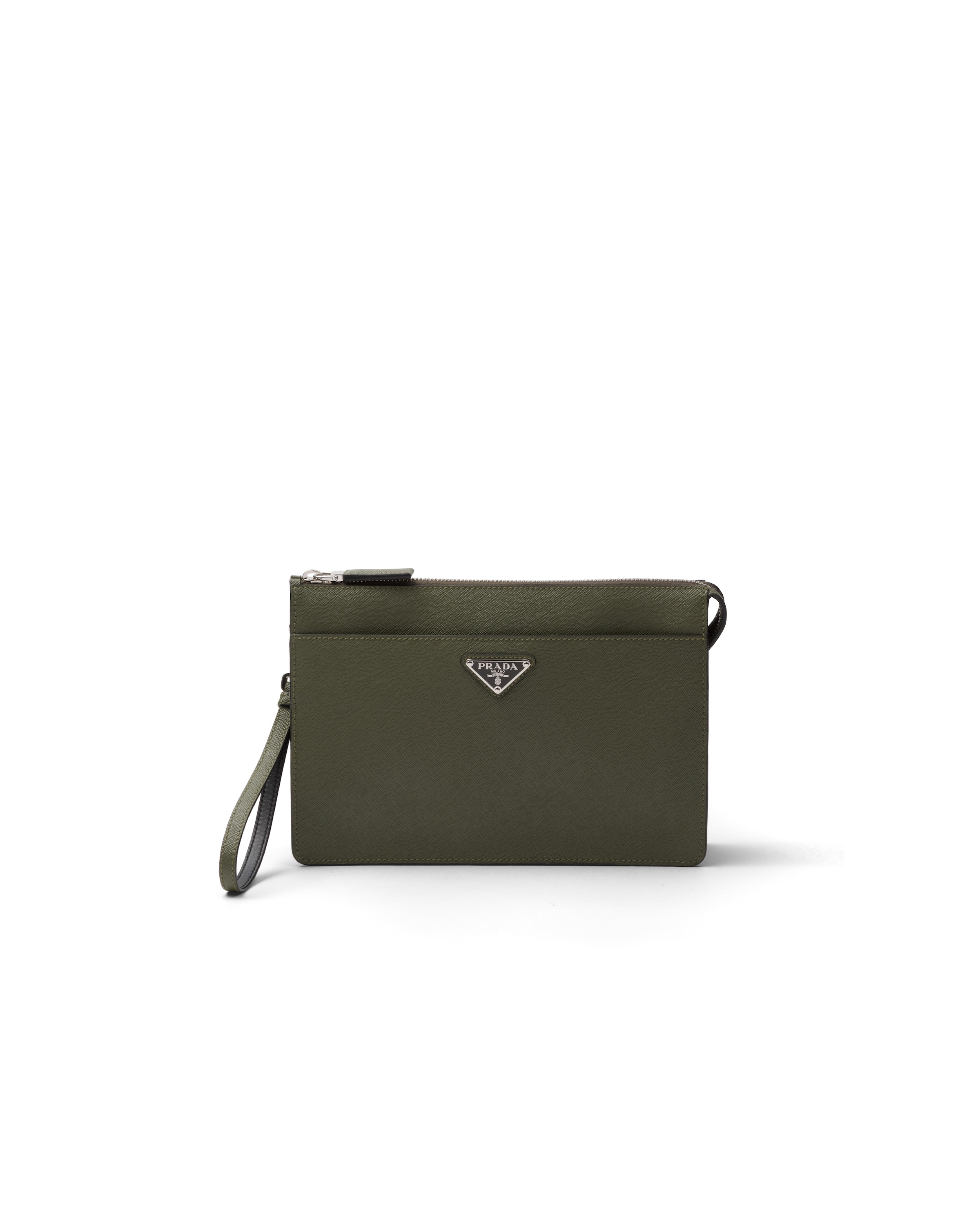 Prada Sac En Cuir Saffiano Pour Homme, Homme, Loden