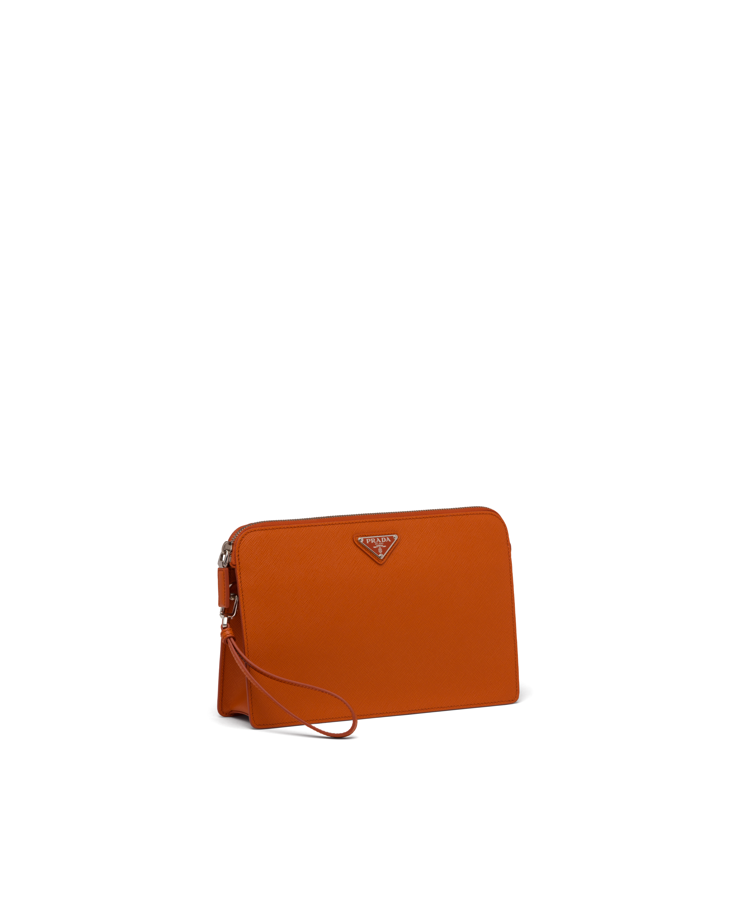 prada orange clutch