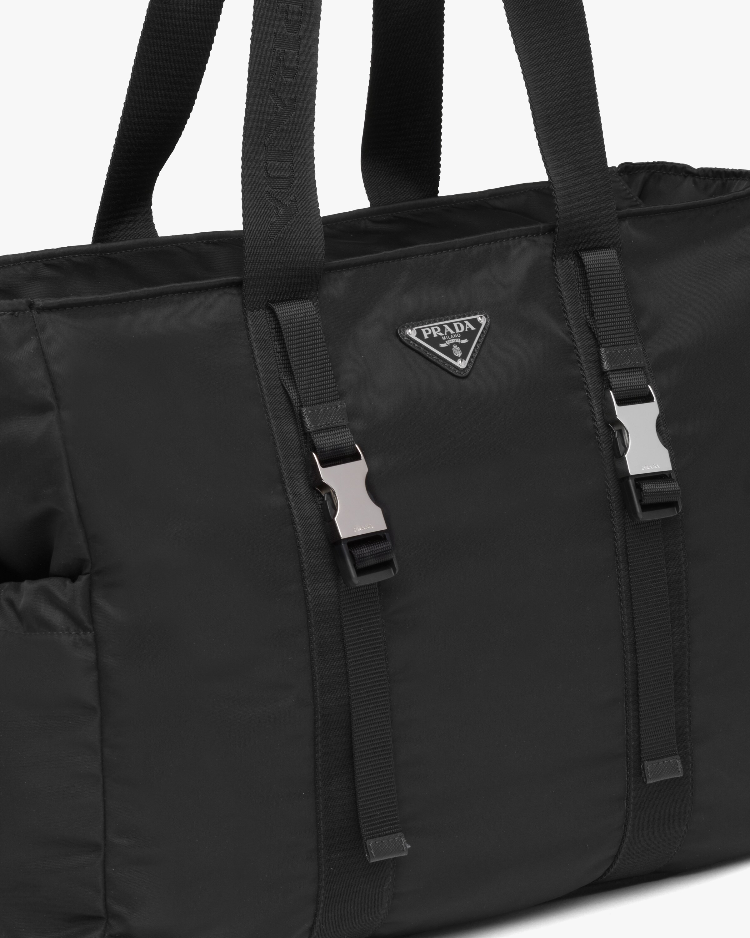 Black ReNylon and Saffiano leather tote Prada