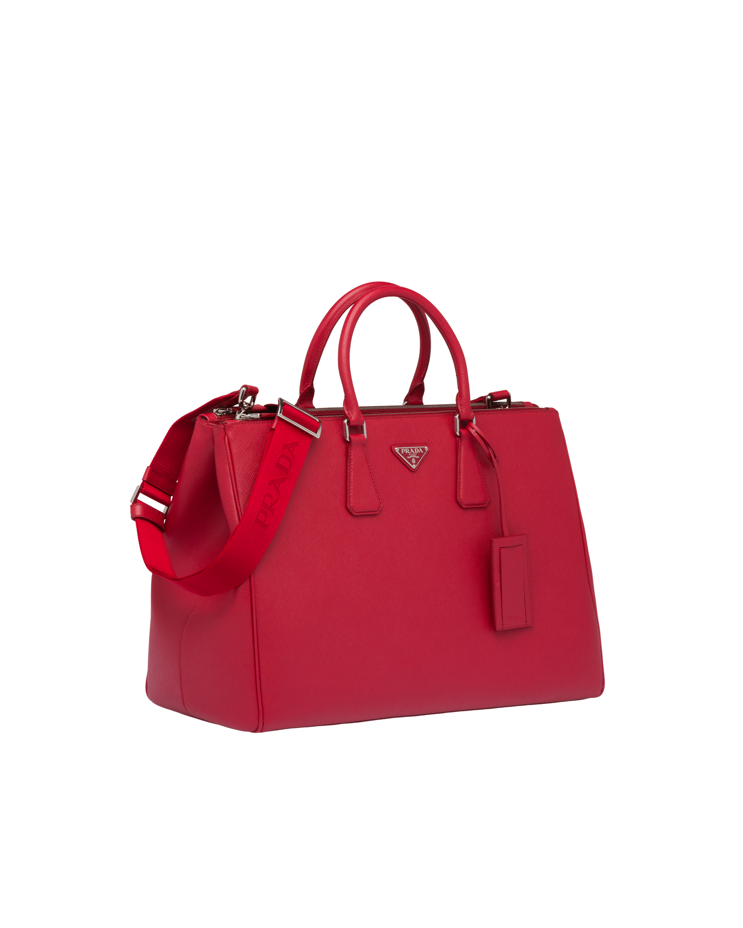 Fiery Red Saffiano Leather Tote Bag | Prada