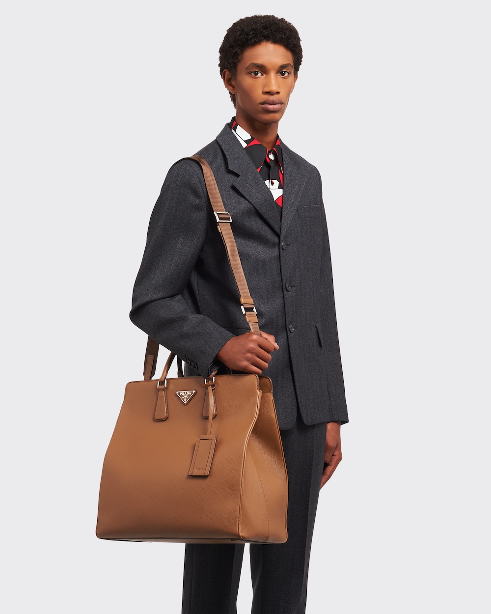 ブラウン ラージ プラダ ガレリアサフィアーノレザーバッグ | Prada