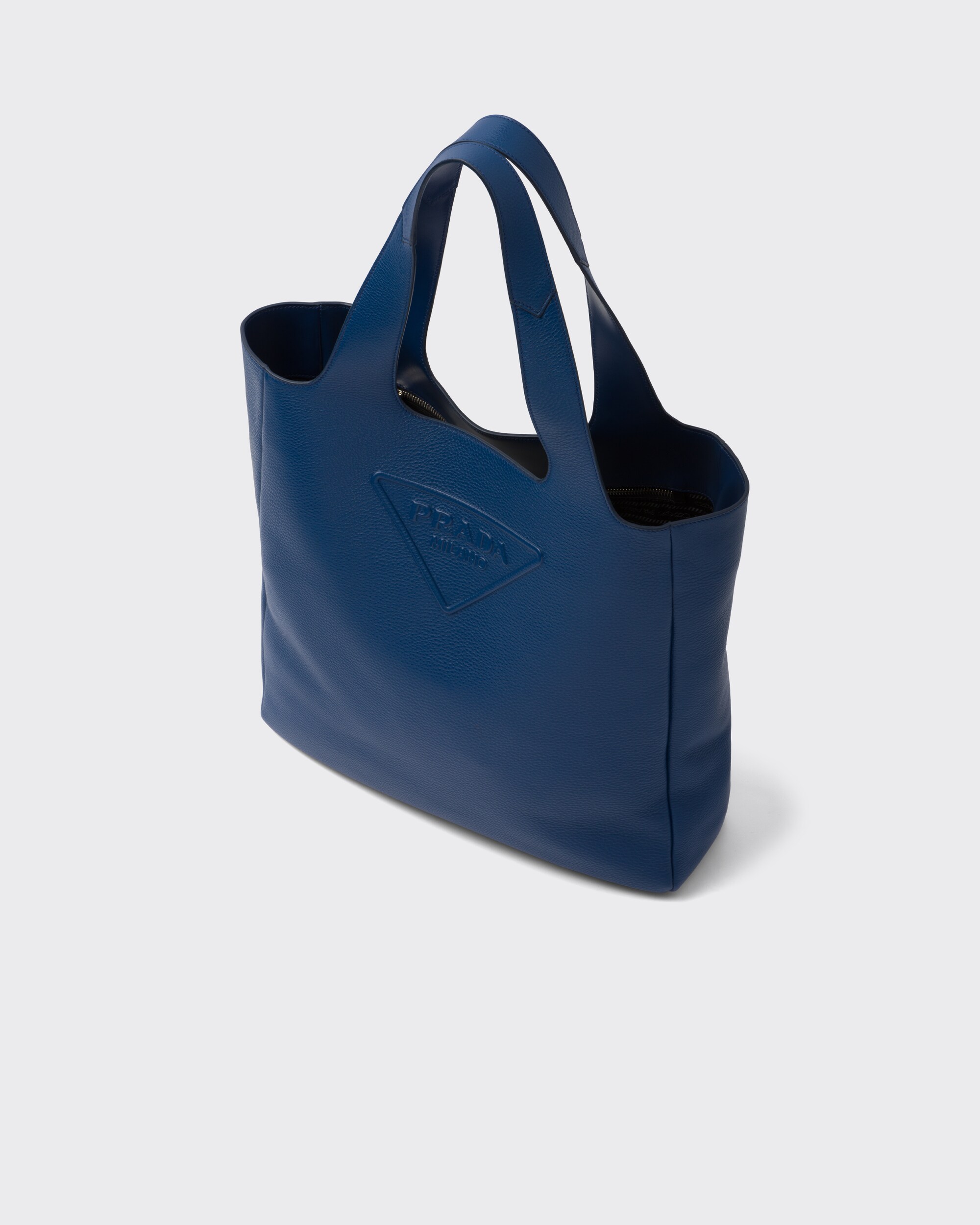 Prada Bluette Leather Tote Bag