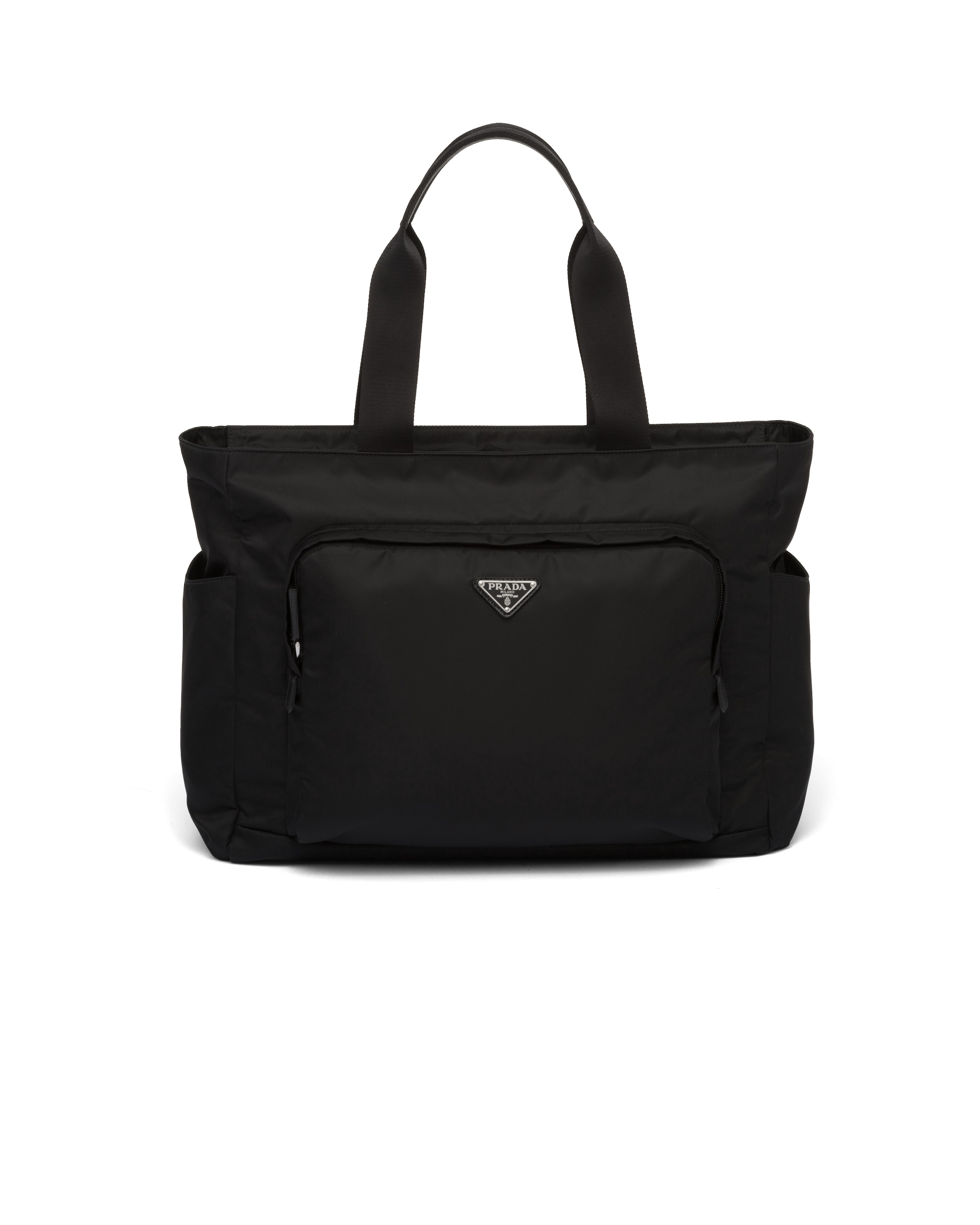 Prada Cabas En Cuir Saffiano Et Re-nylon, Homme, Noir