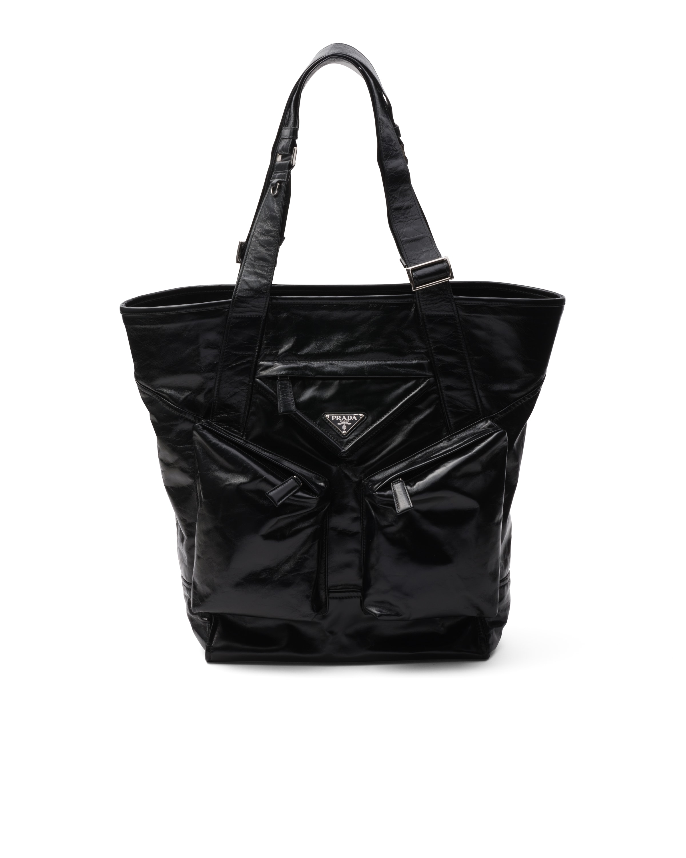 Prada Tote Bag Aus Leder, Herren, Schwarz