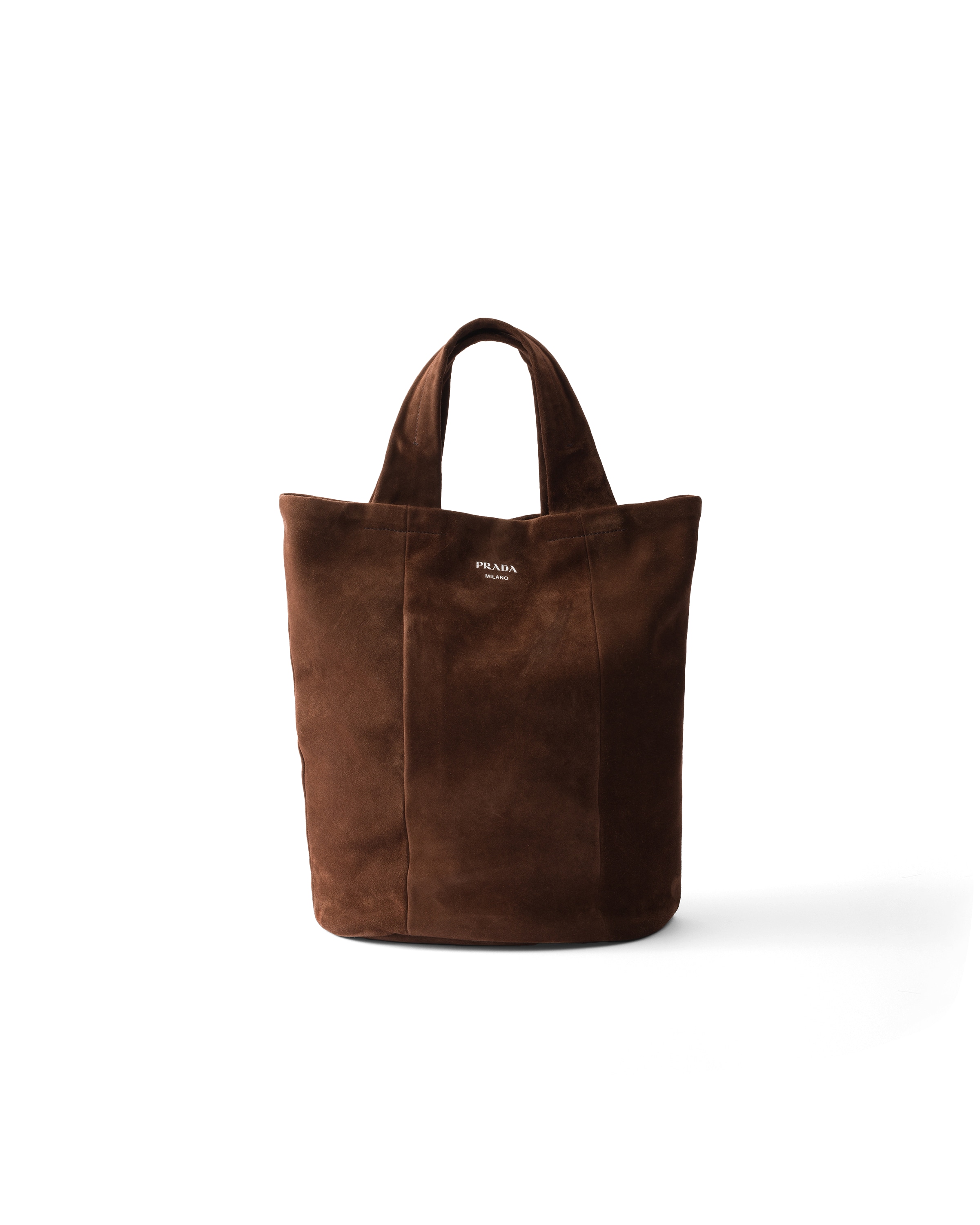 Prada Tote Bag Aus Wildleder, Herren, Kaffeebraun