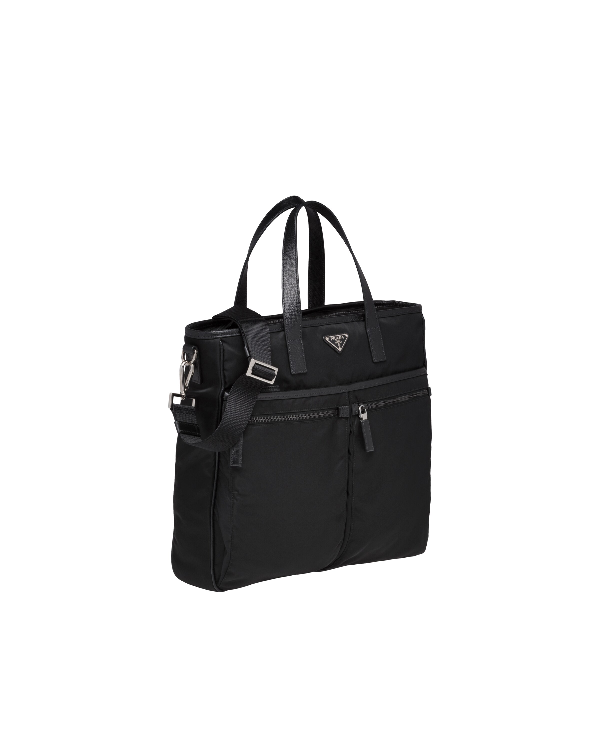 Black ReNylon and Saffiano leather tote Prada