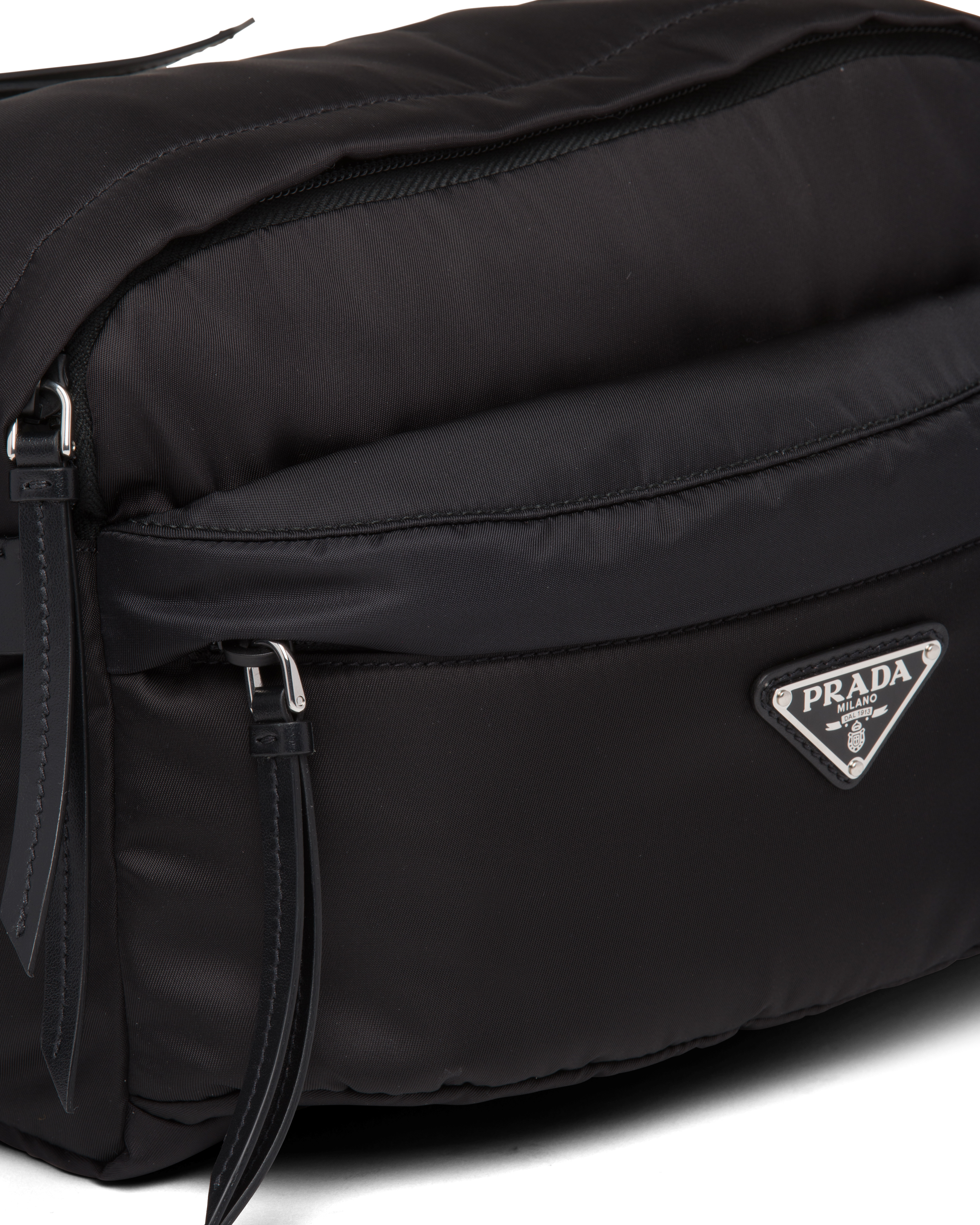 Black Re nylon And Leather Shoulder Bag PRADA