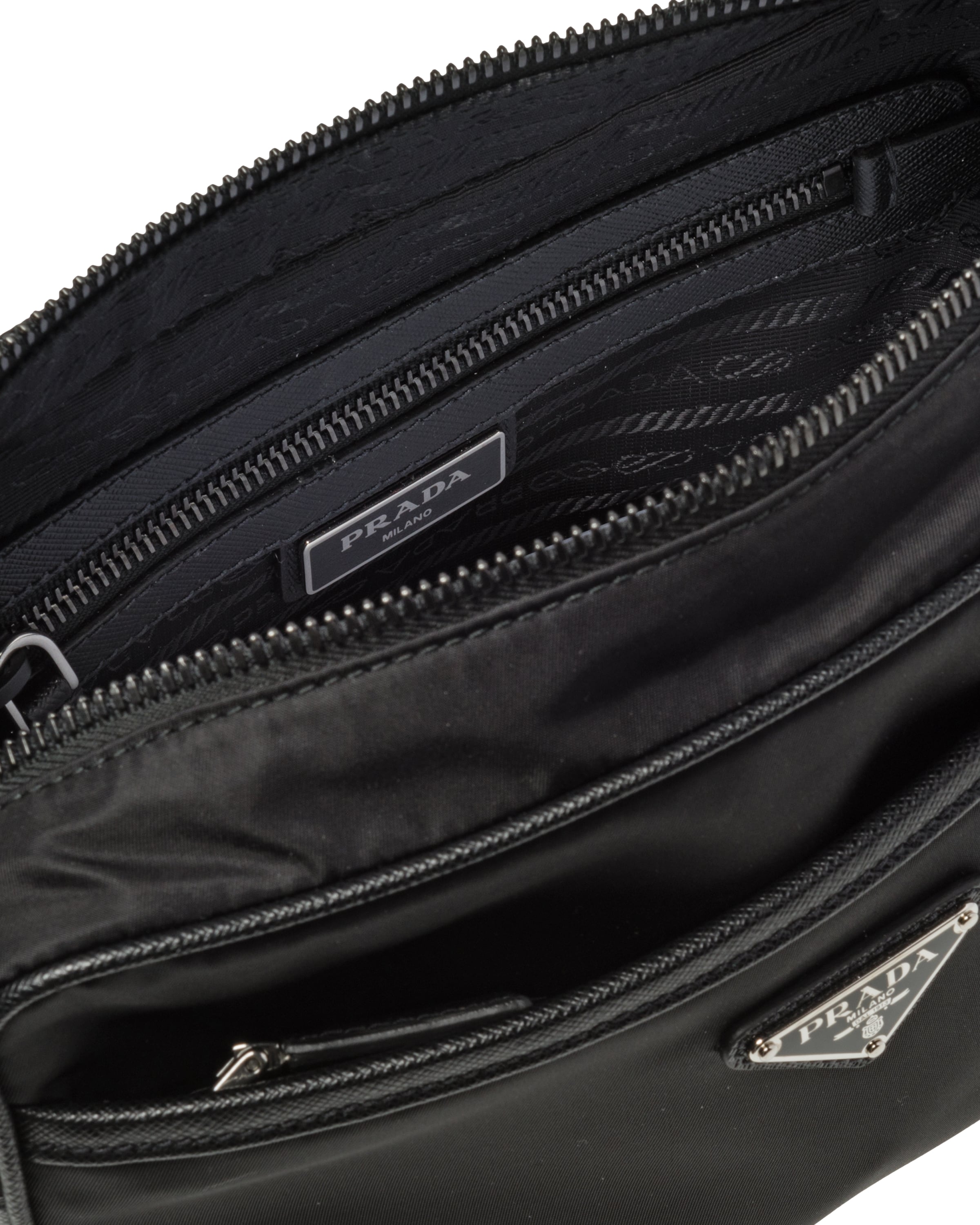 Black ReNylon and Saffiano leather shoulder bag Prada