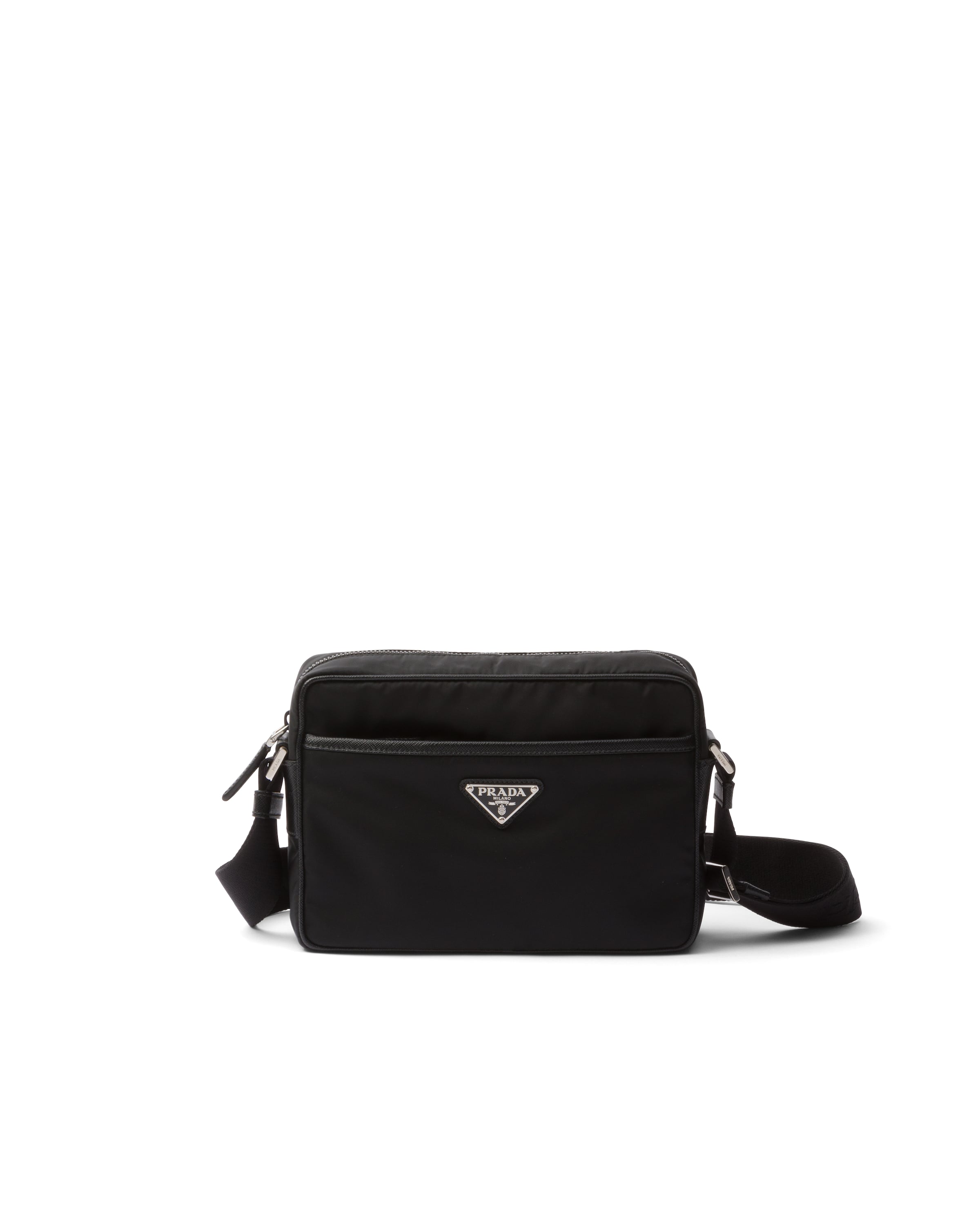 Re-nylon And Saffiano Shoulder Bag, Man, Black