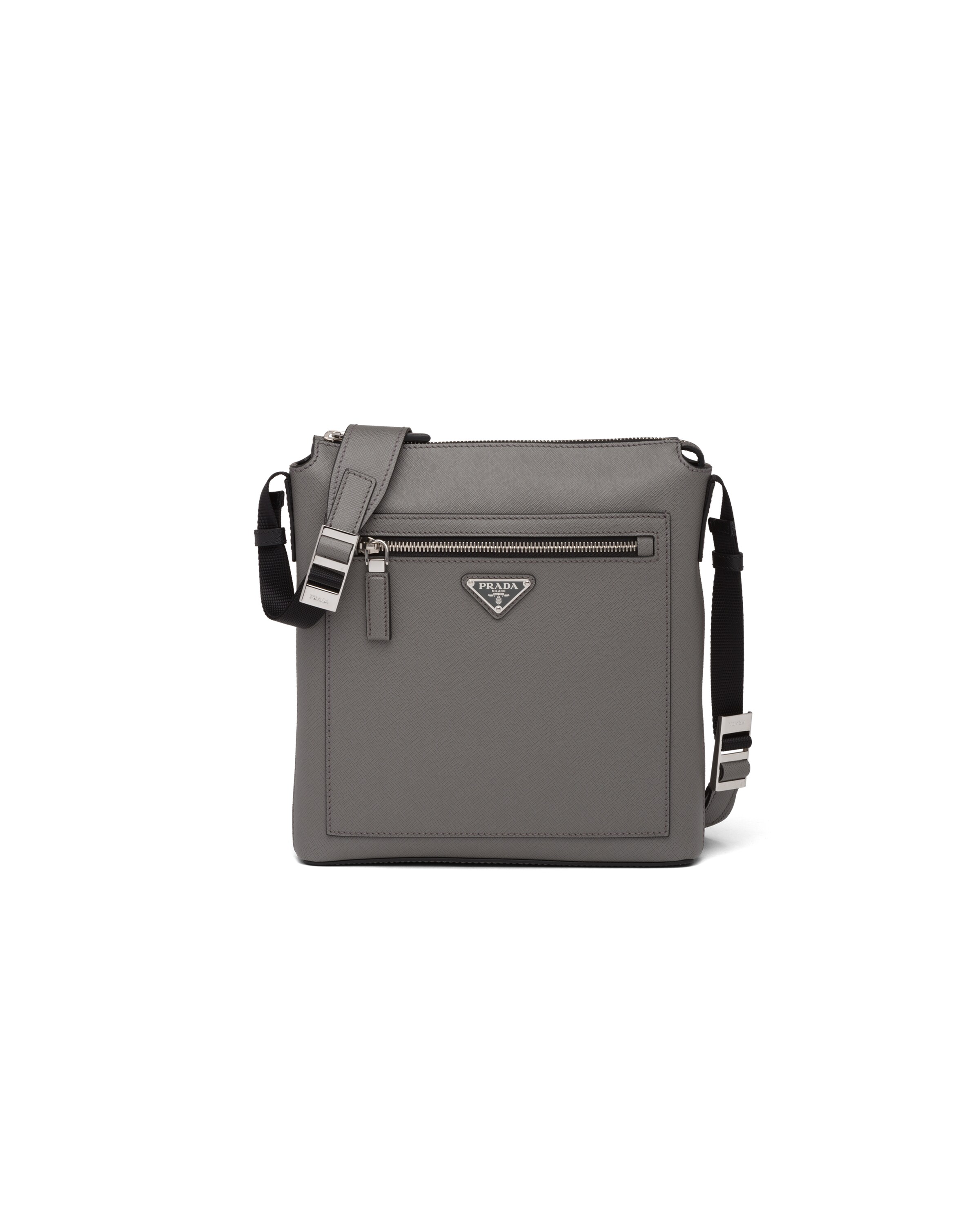 Marble Gray Saffiano Leather CrossBody Bag Prada
