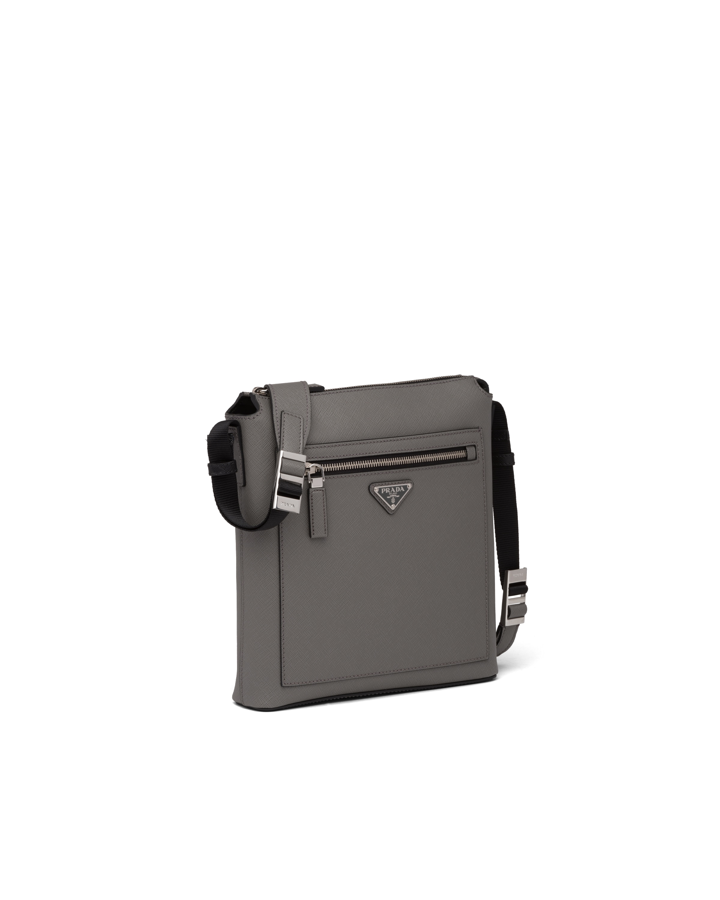 Marble Gray Saffiano Leather CrossBody Bag Prada