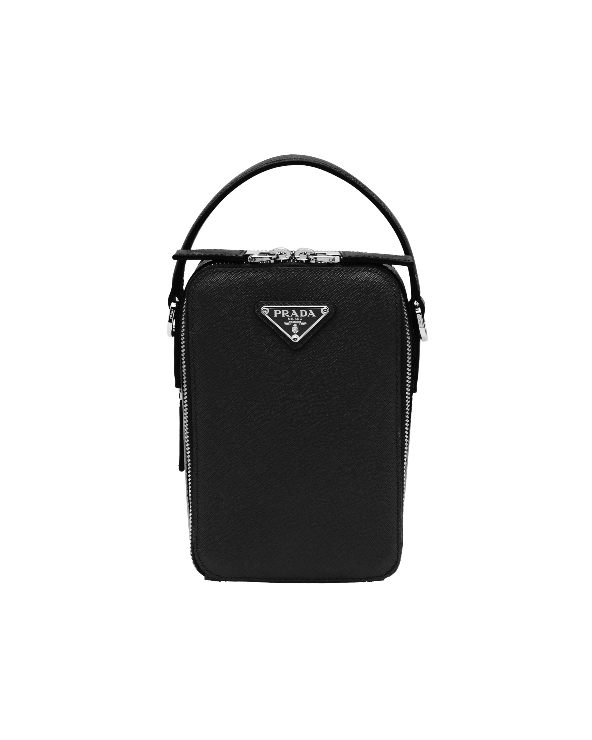 Black Prada Brique Saffiano Leather CrossBody Bag Prada