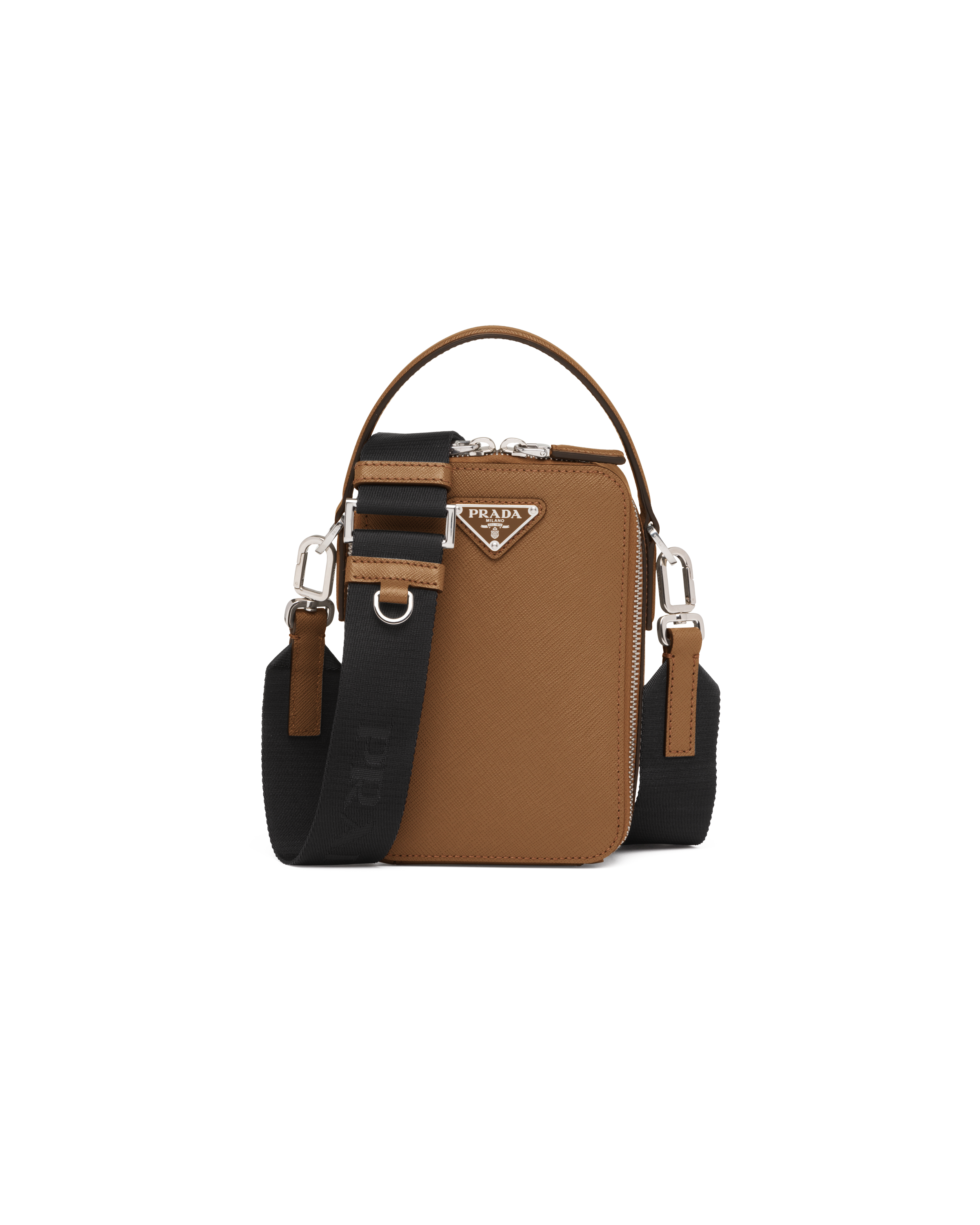 Saffiano leather bandoleer bag top