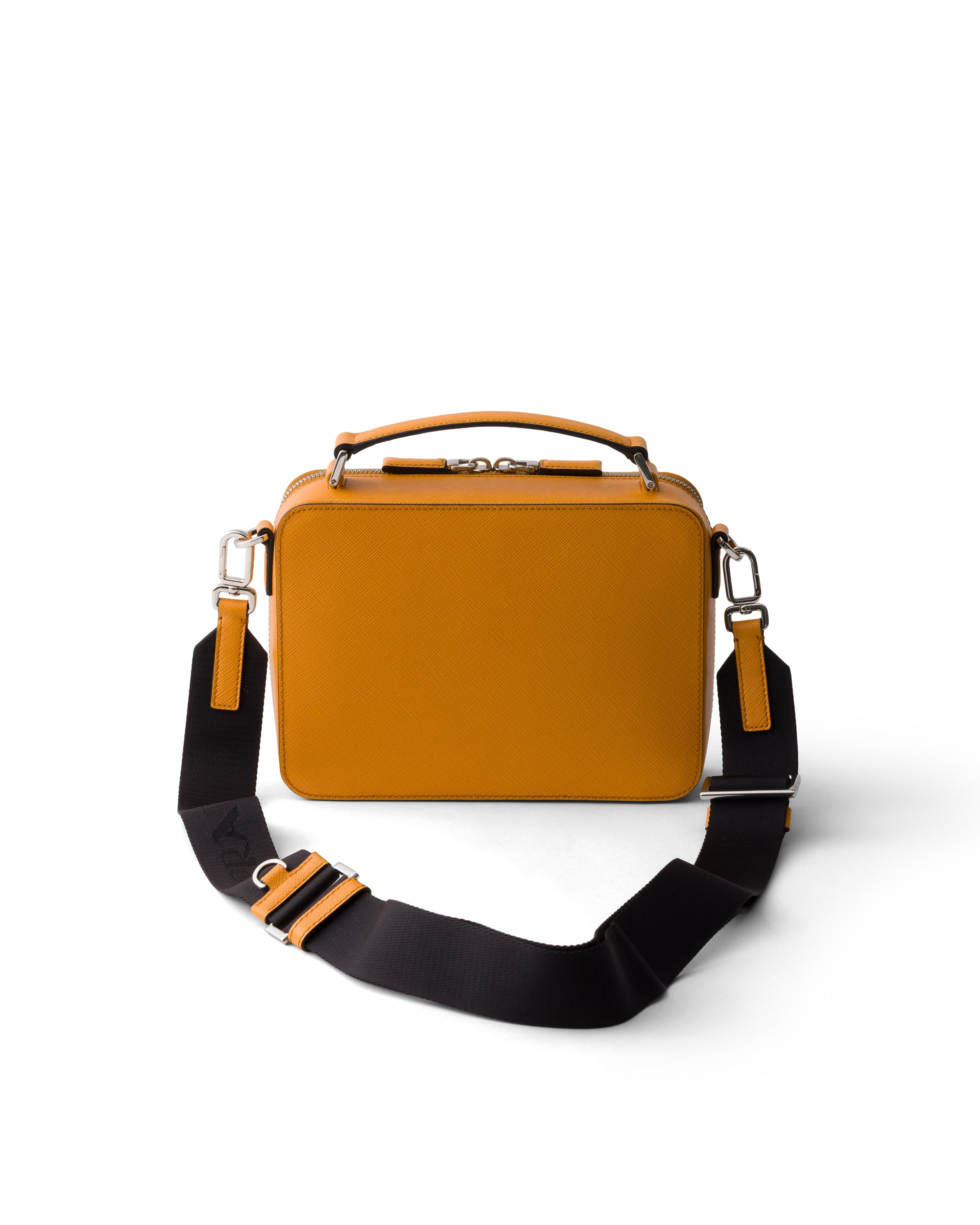 Prada Brique Medium Saffiano Leather Bag In Orange