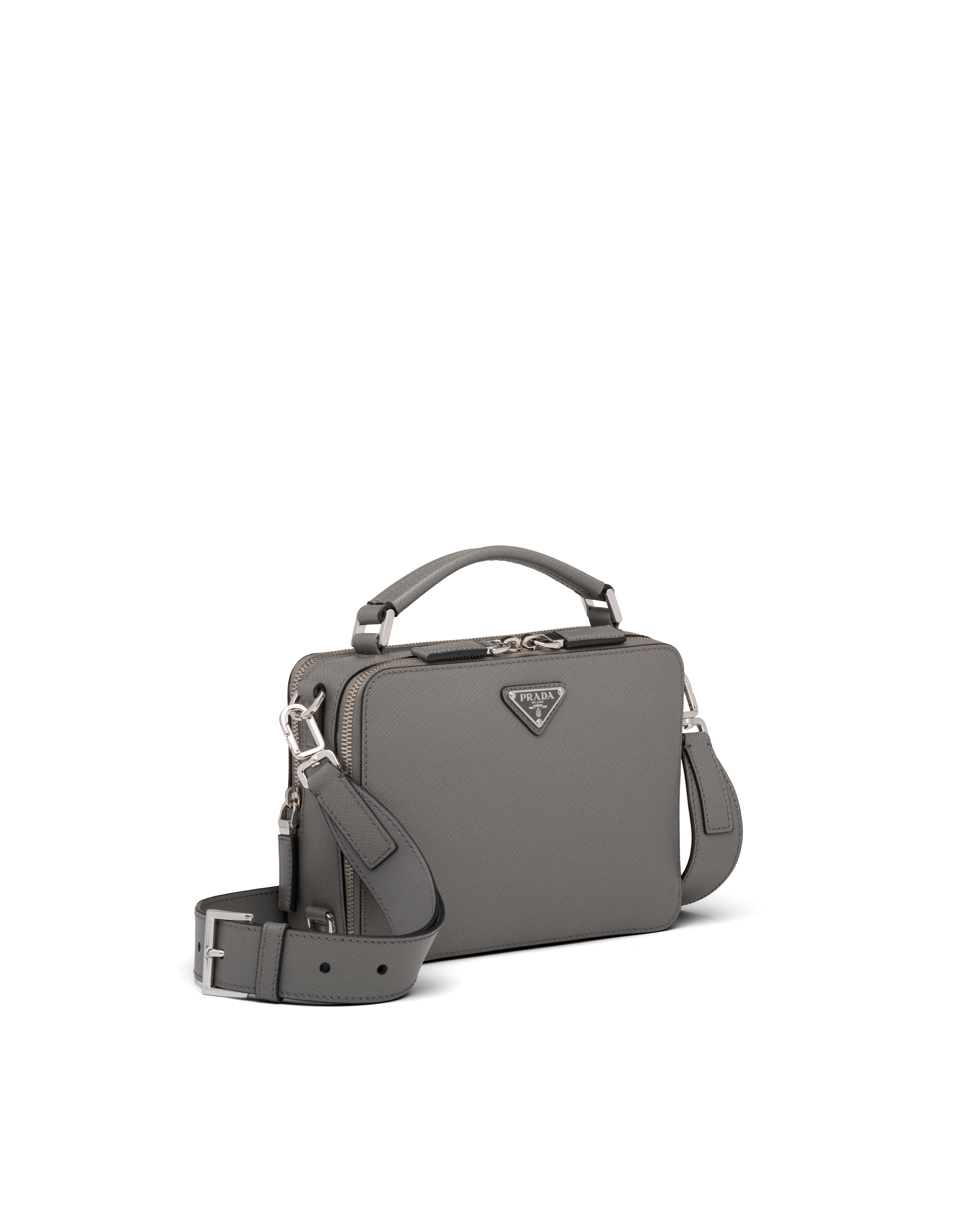 Prada brique saffiano leather crossbody bag