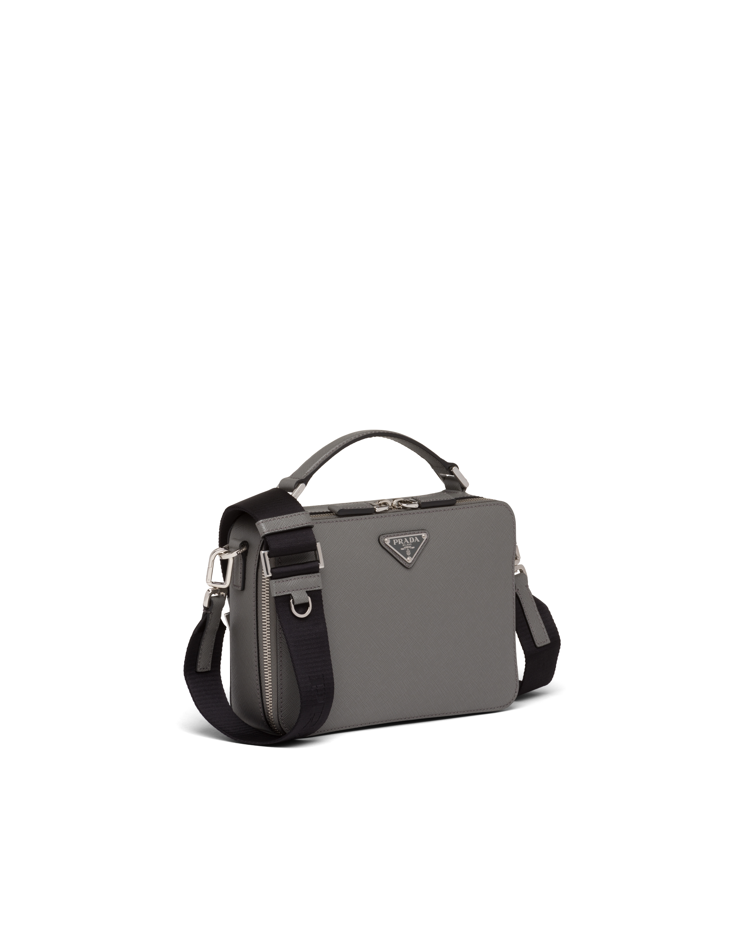 Marble Gray Prada Brique Saffiano leather bag | Prada