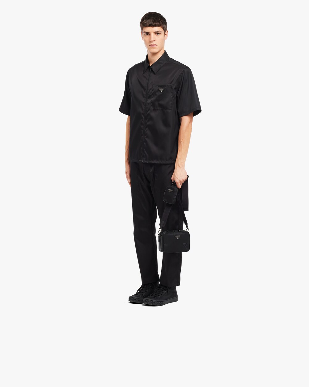 ブラック プラダ ブリック Re Nylon xサフィアーノレザー バッグ | Prada ブラック プラダ ブリック Re Nylon xサフィアーノレザー バッグ | Prada