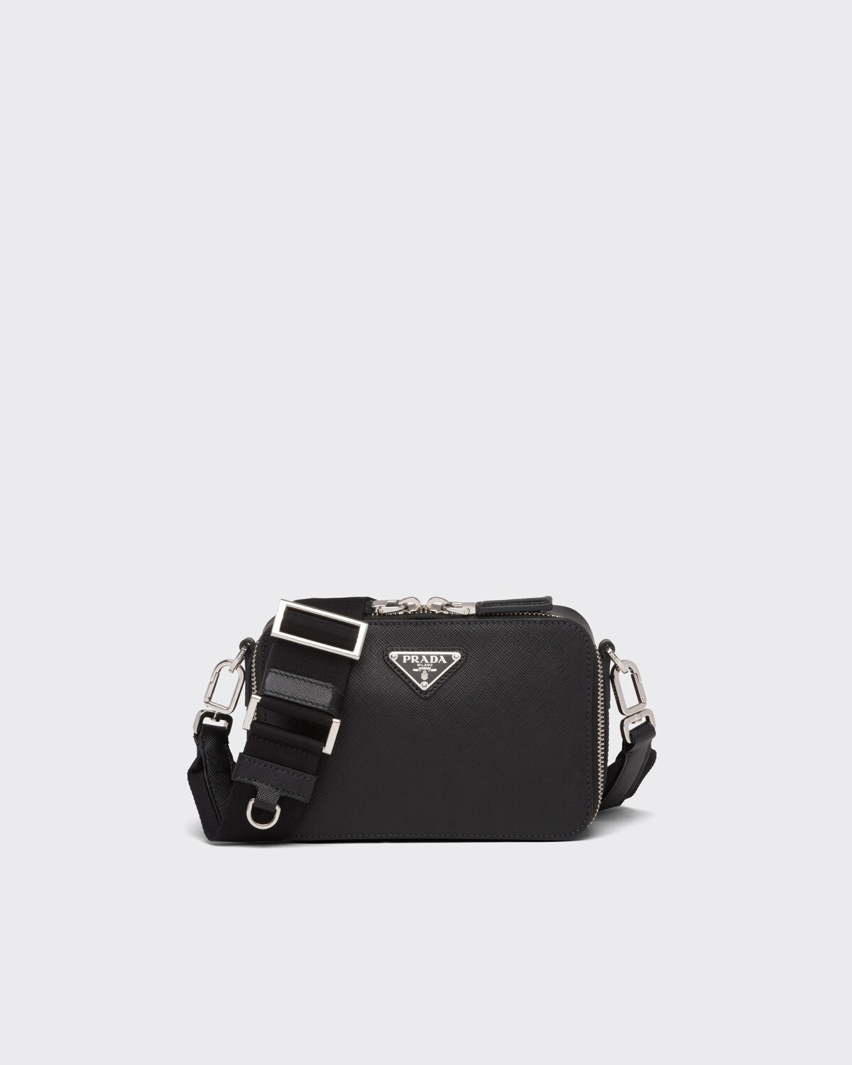 Black Prada Brique Saffiano Leather Crossbody Bag PRADA