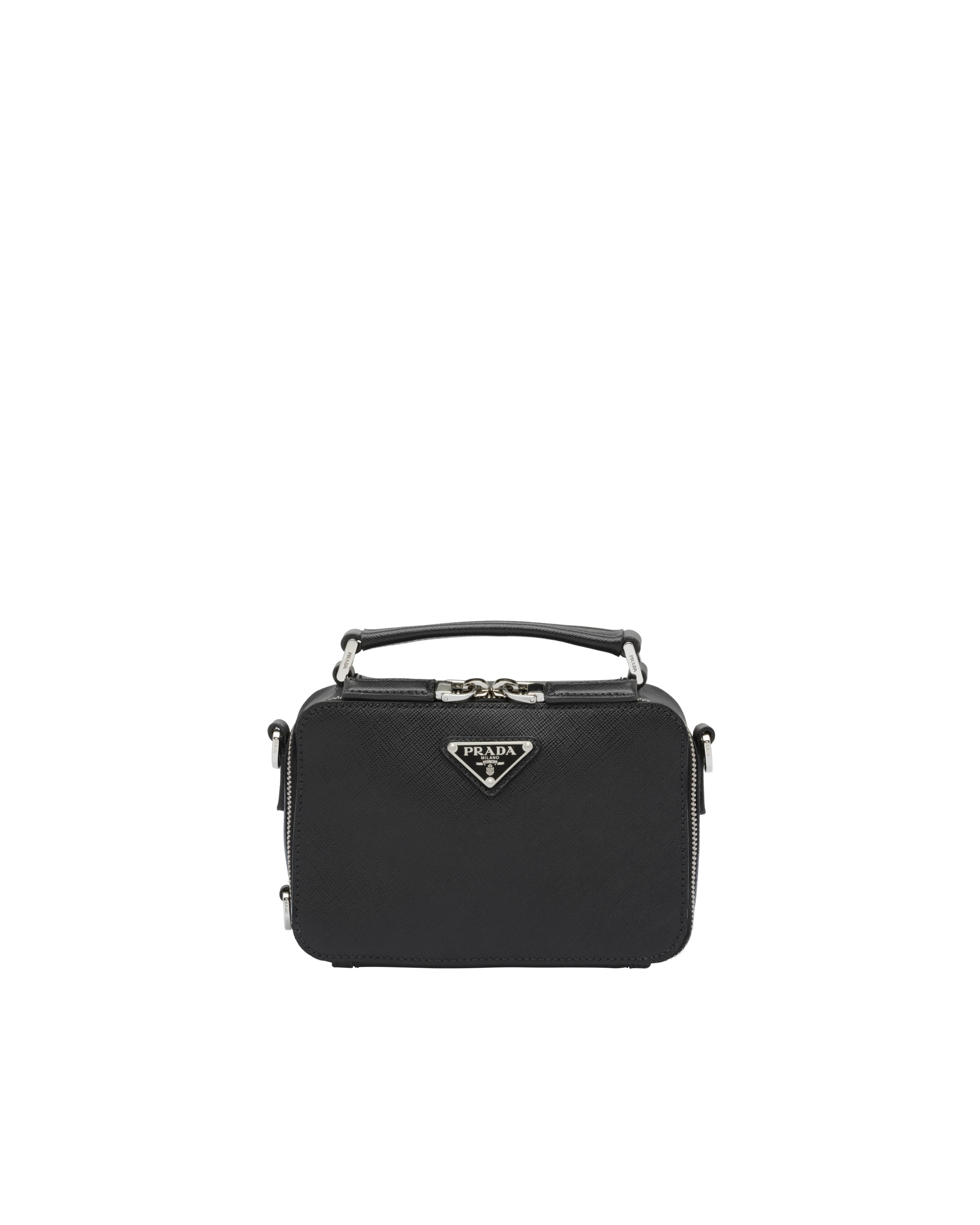 Black Prada Brique Saffiano Leather CrossBody Bag Prada