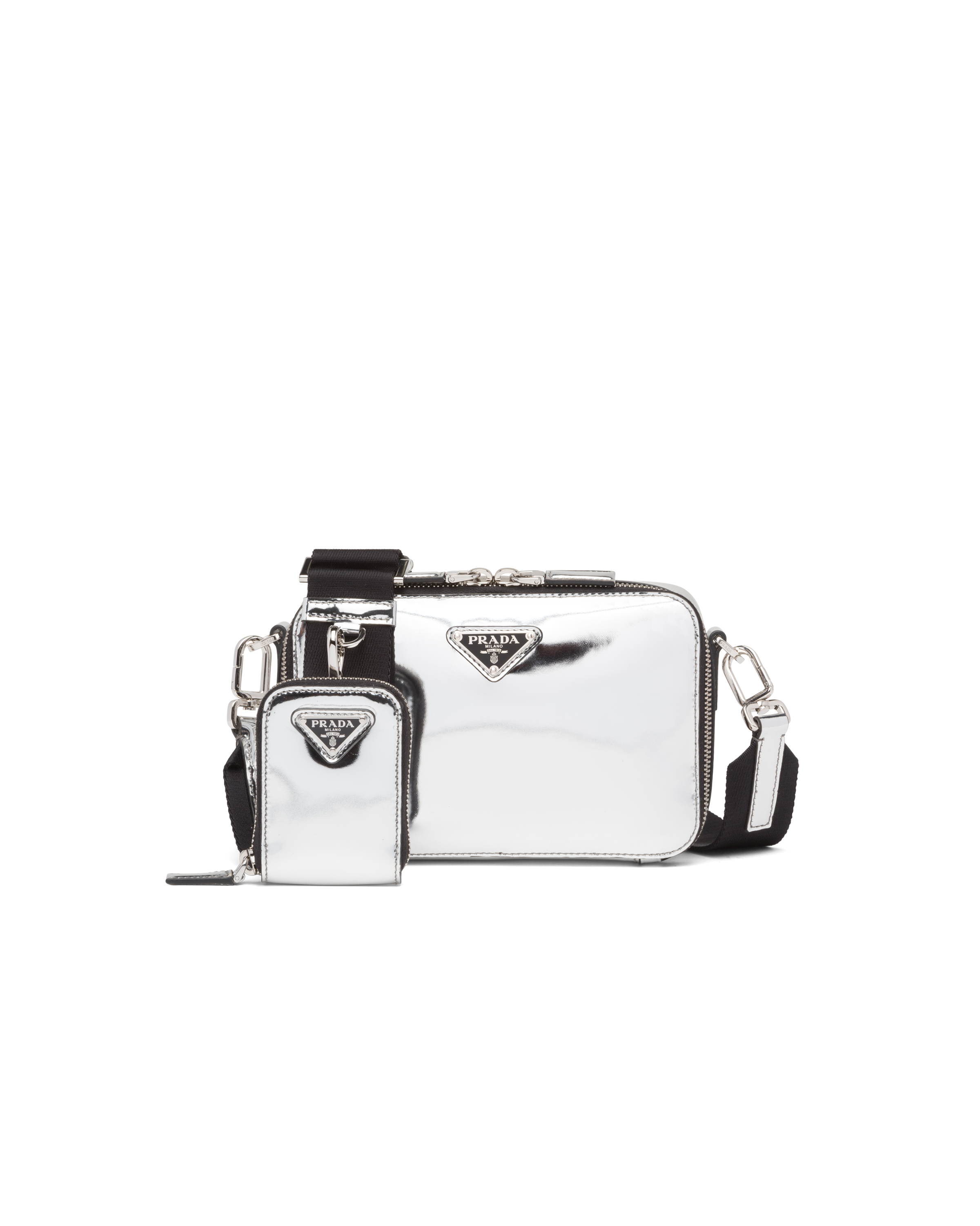 Silver Prada Brique leather bag | Prada