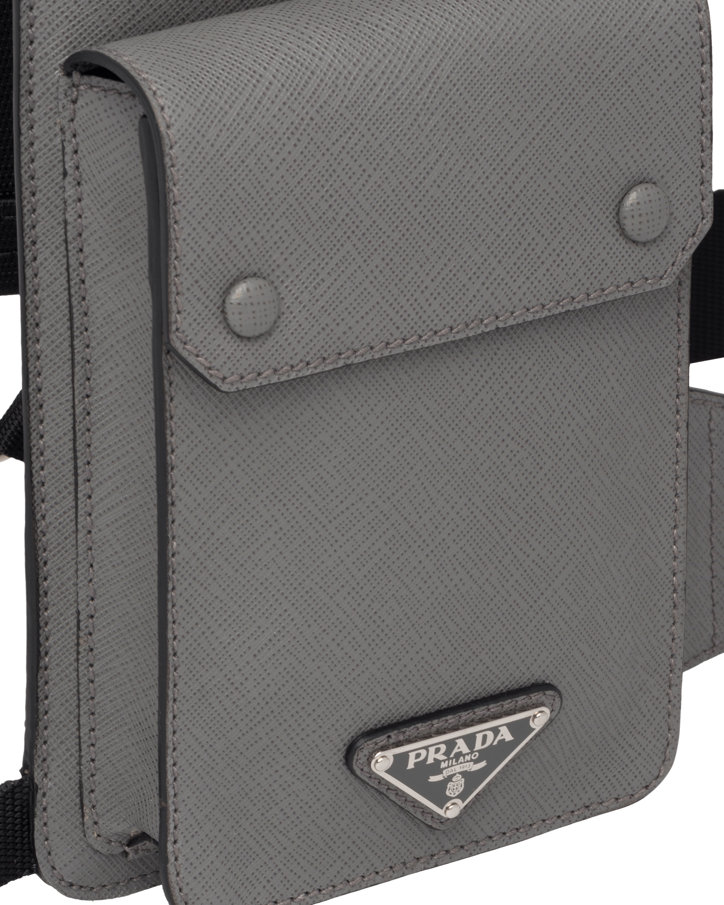 Marble Gray Saffiano Leather CrossBody Bag Prada