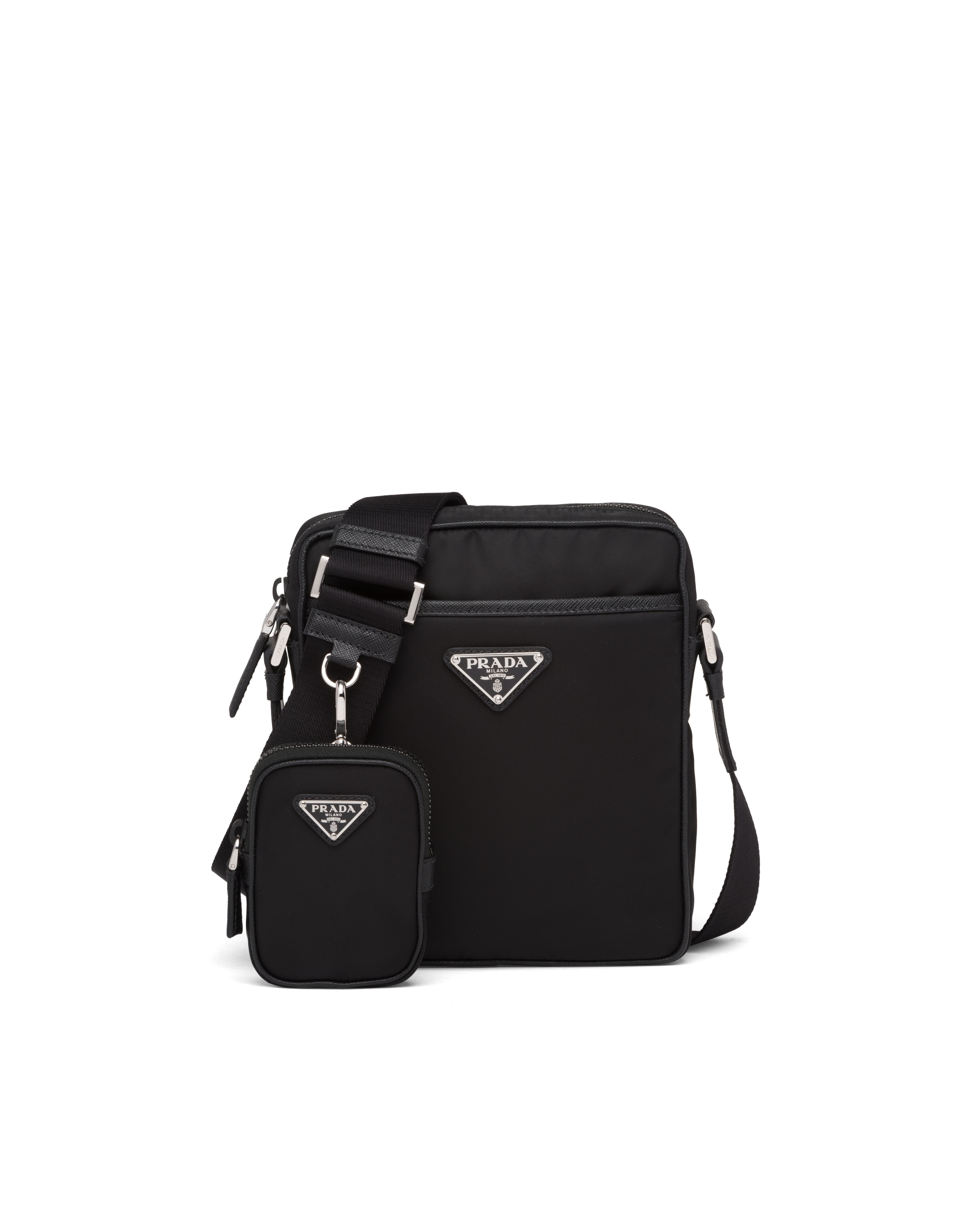prada nylon bag with leather strap