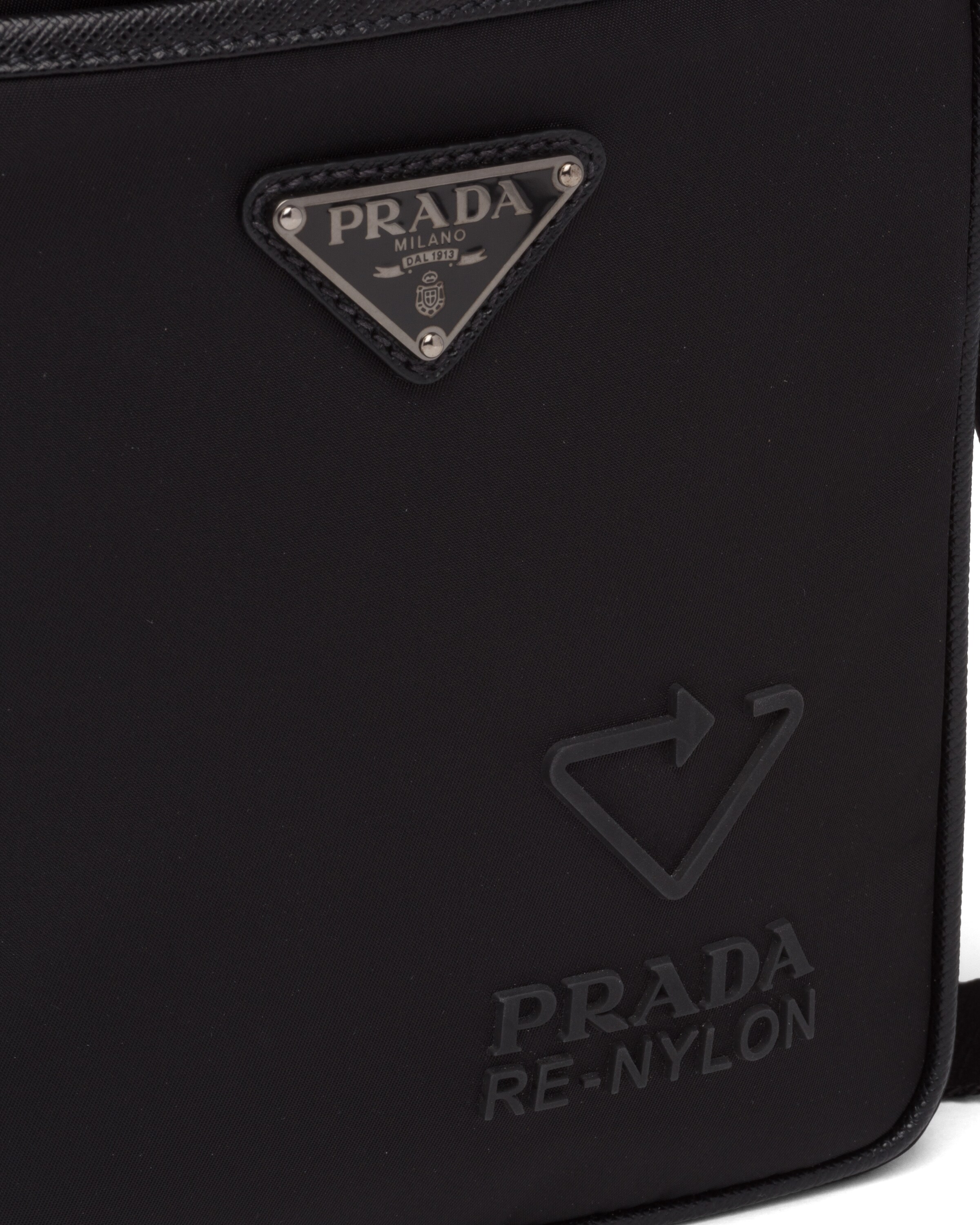 Black ReNylon and Saffiano leather shoulder bag Prada
