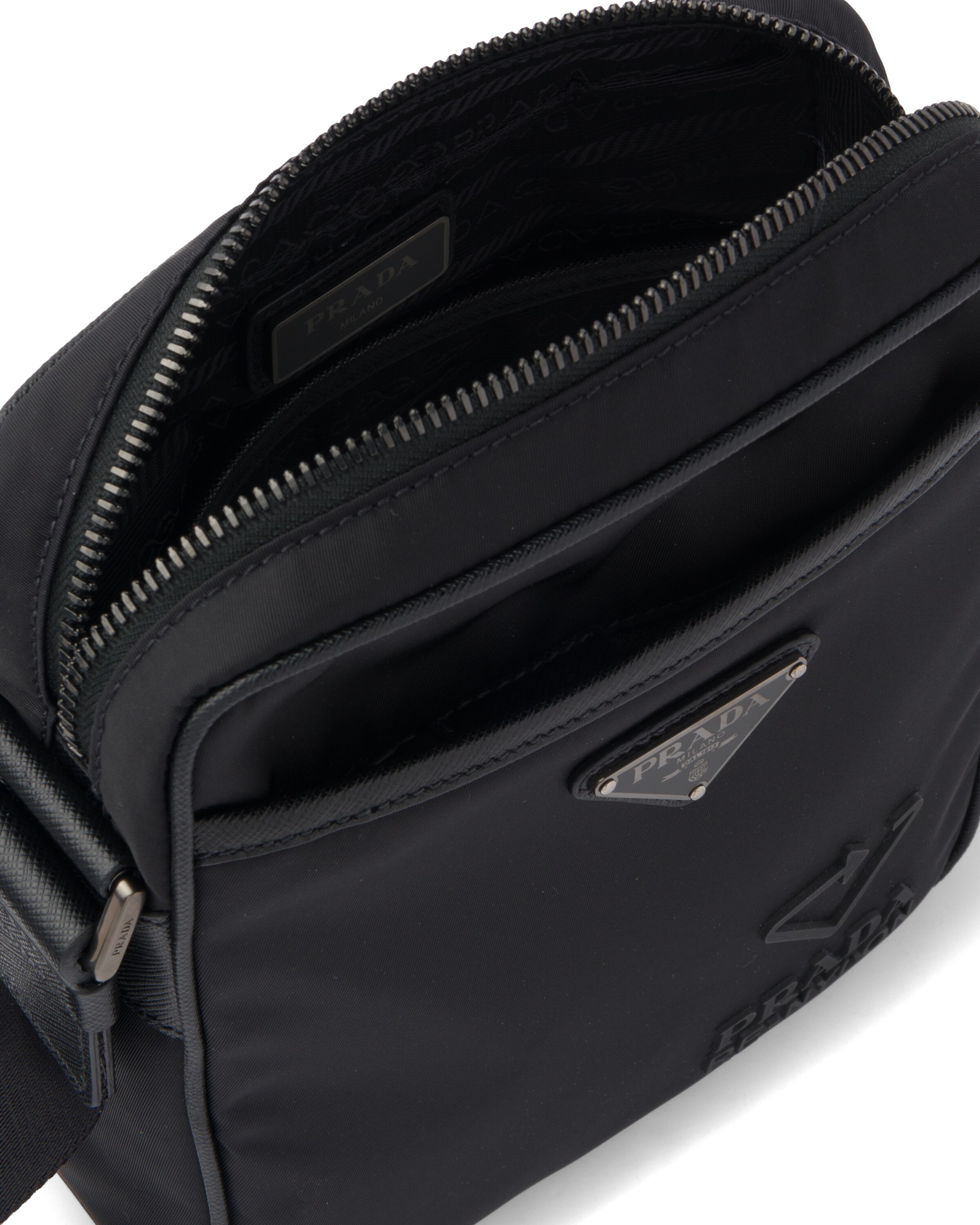 Black ReNylon and Saffiano leather shoulder bag Prada
