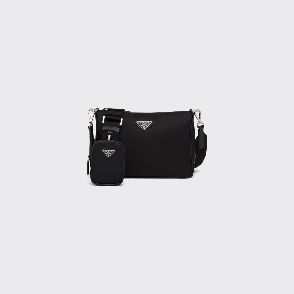 Black ReNylon and Saffiano leather shoulder bag Prada