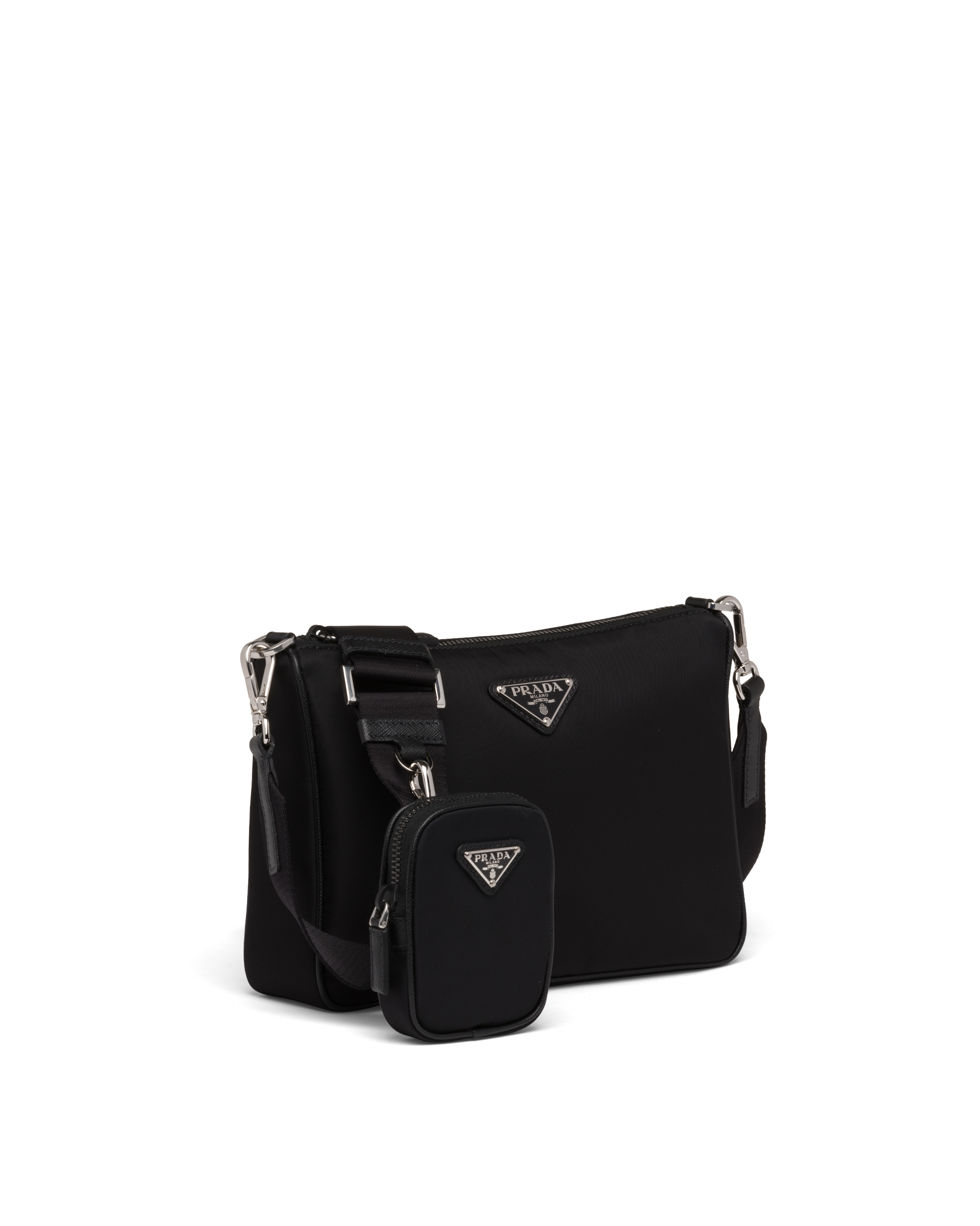 Black ReNylon and Saffiano leather shoulder bag Prada