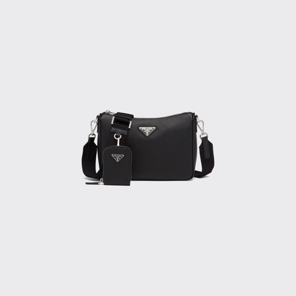 Black Saffiano leather shoulder bag Prada