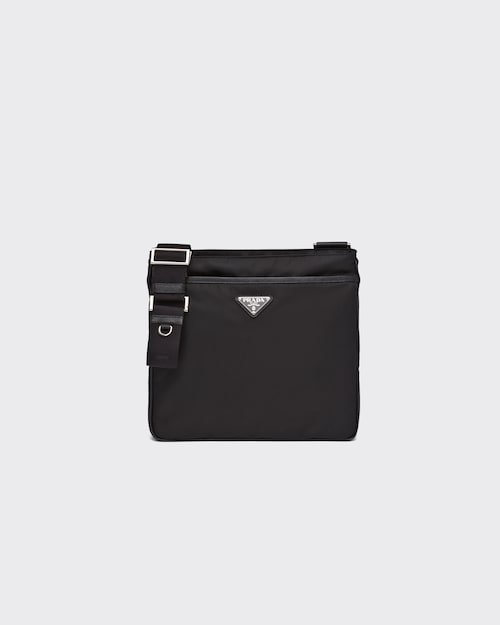 ブラック Re Nylon xサフィアーノレザー ショルダーバッグ | Prada