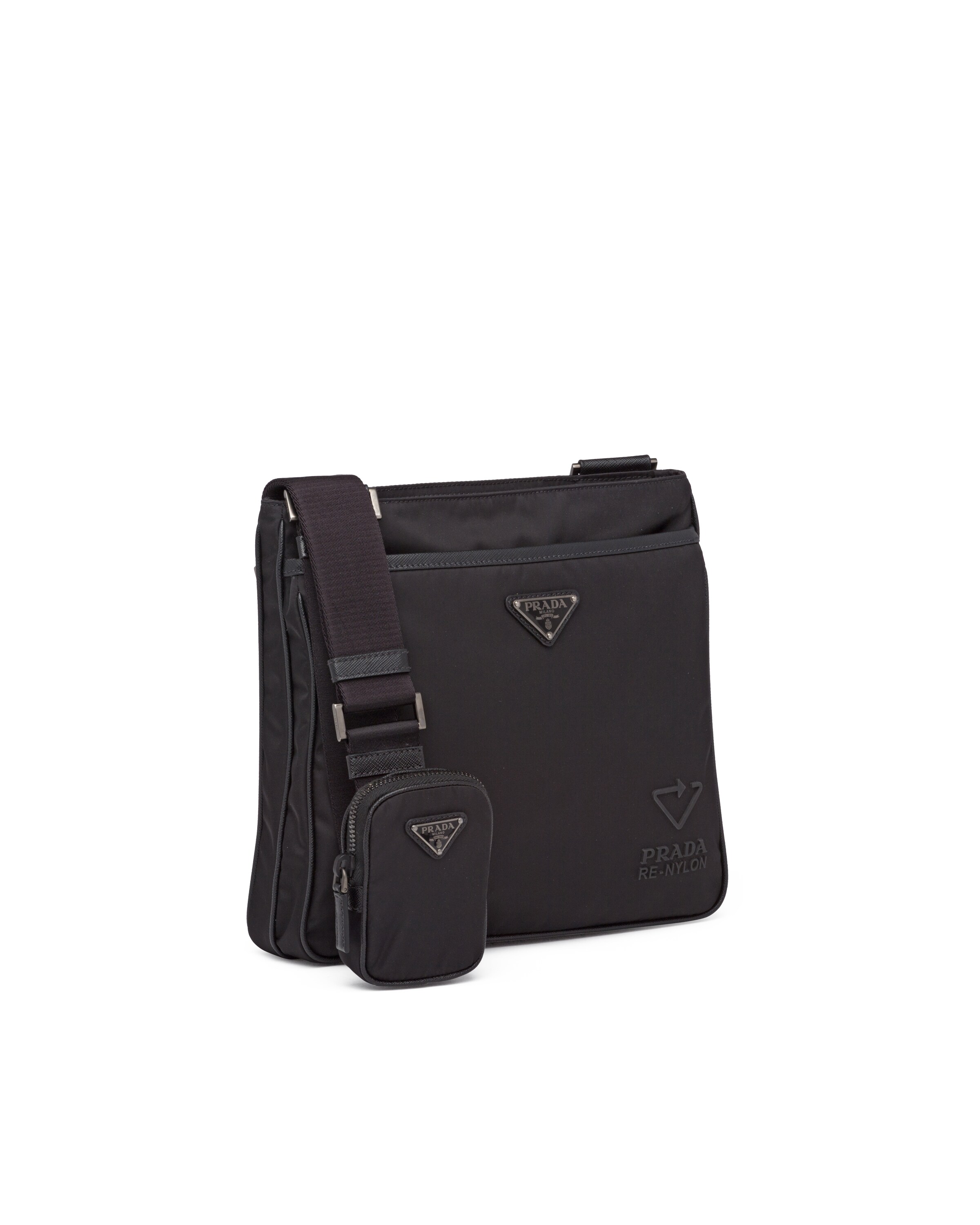 Black ReNylon and Saffiano leather shoulder bag Prada