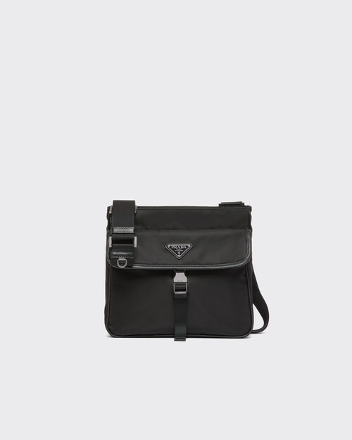 Black Re-Nylon and Saffiano leather shoulder bag | Prada