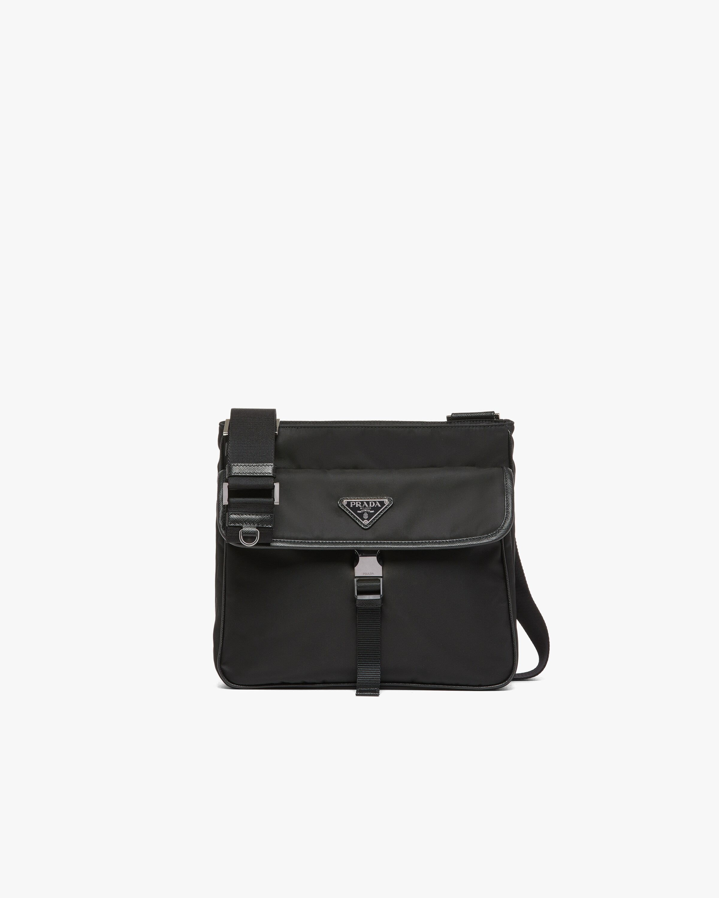 Black ReNylon and Saffiano leather shoulder bag Prada