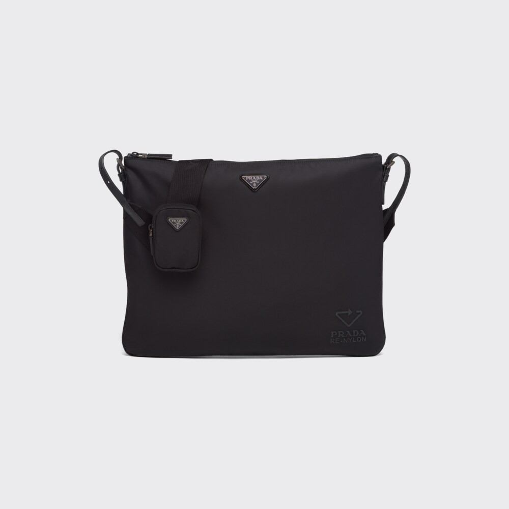 Black ReNylon and Saffiano leather shoulder bag Prada