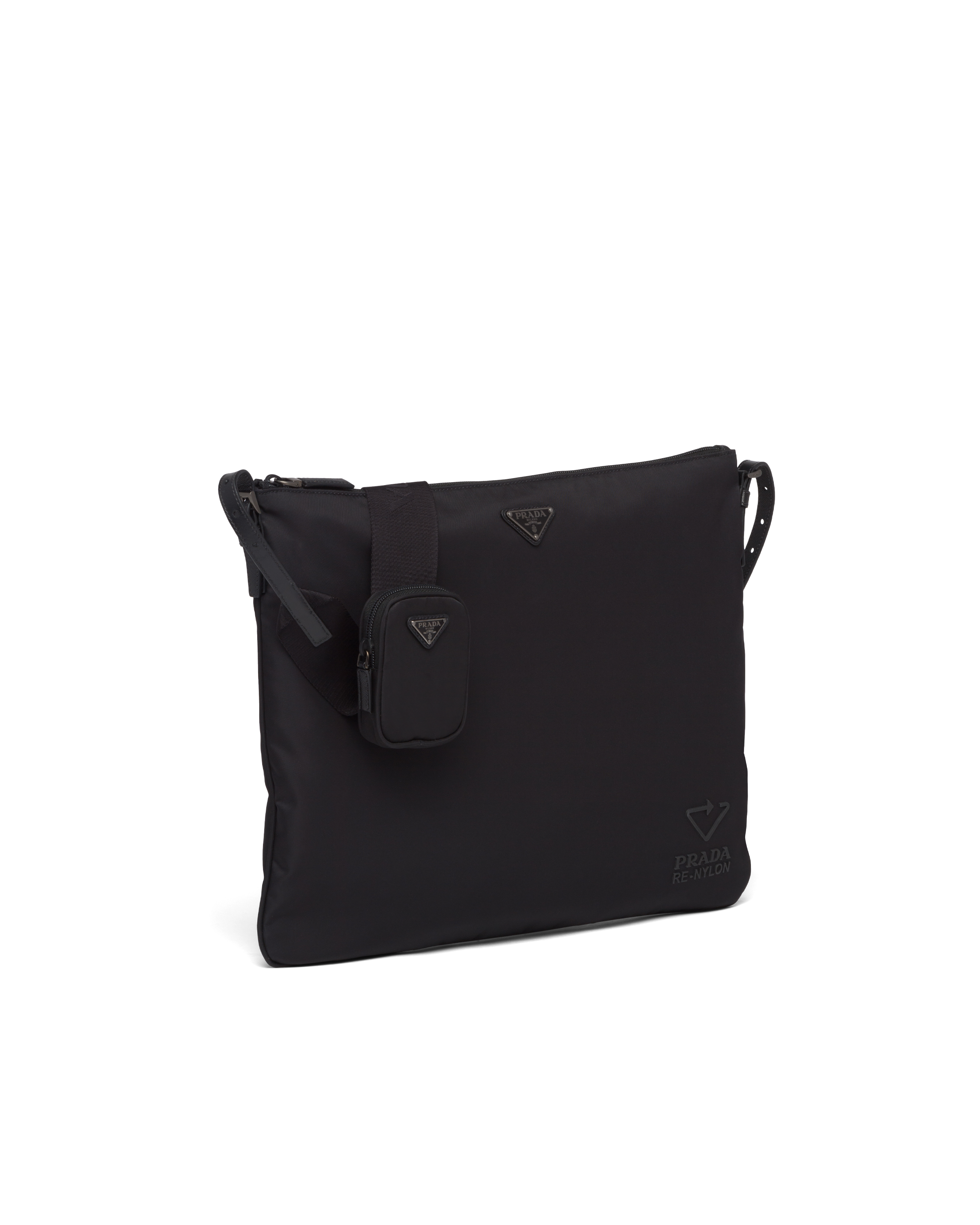Black ReNylon and Saffiano leather shoulder bag Prada
