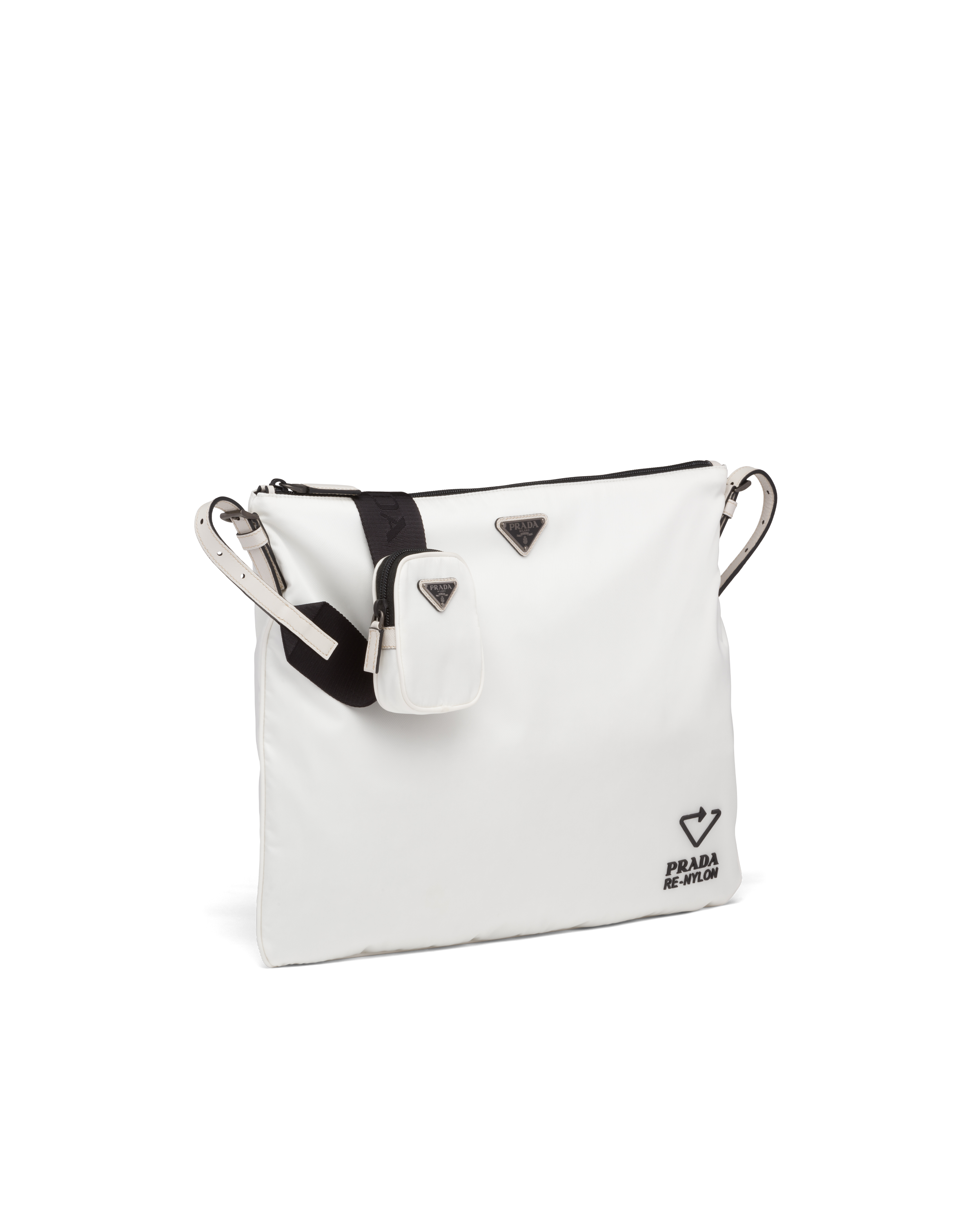 prada nylon and leather shoulder bag