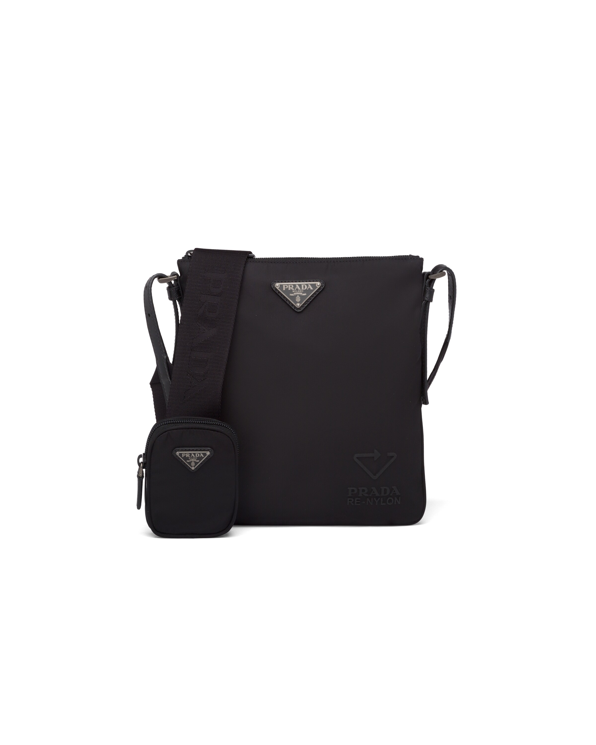Black ReNylon and Saffiano leather shoulder bag Prada