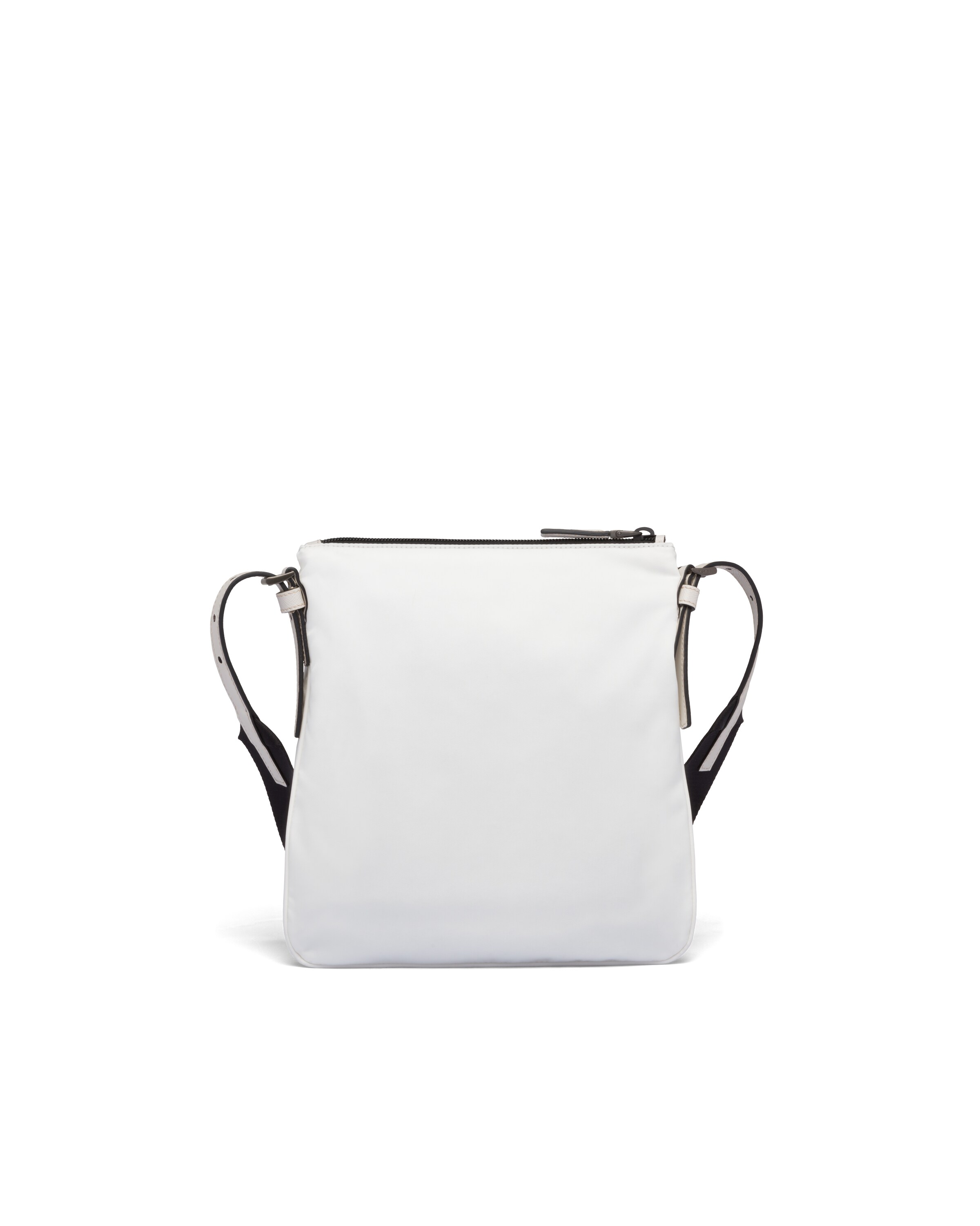 Chalk White ReNylon and Saffiano leather shoulder bag Prada