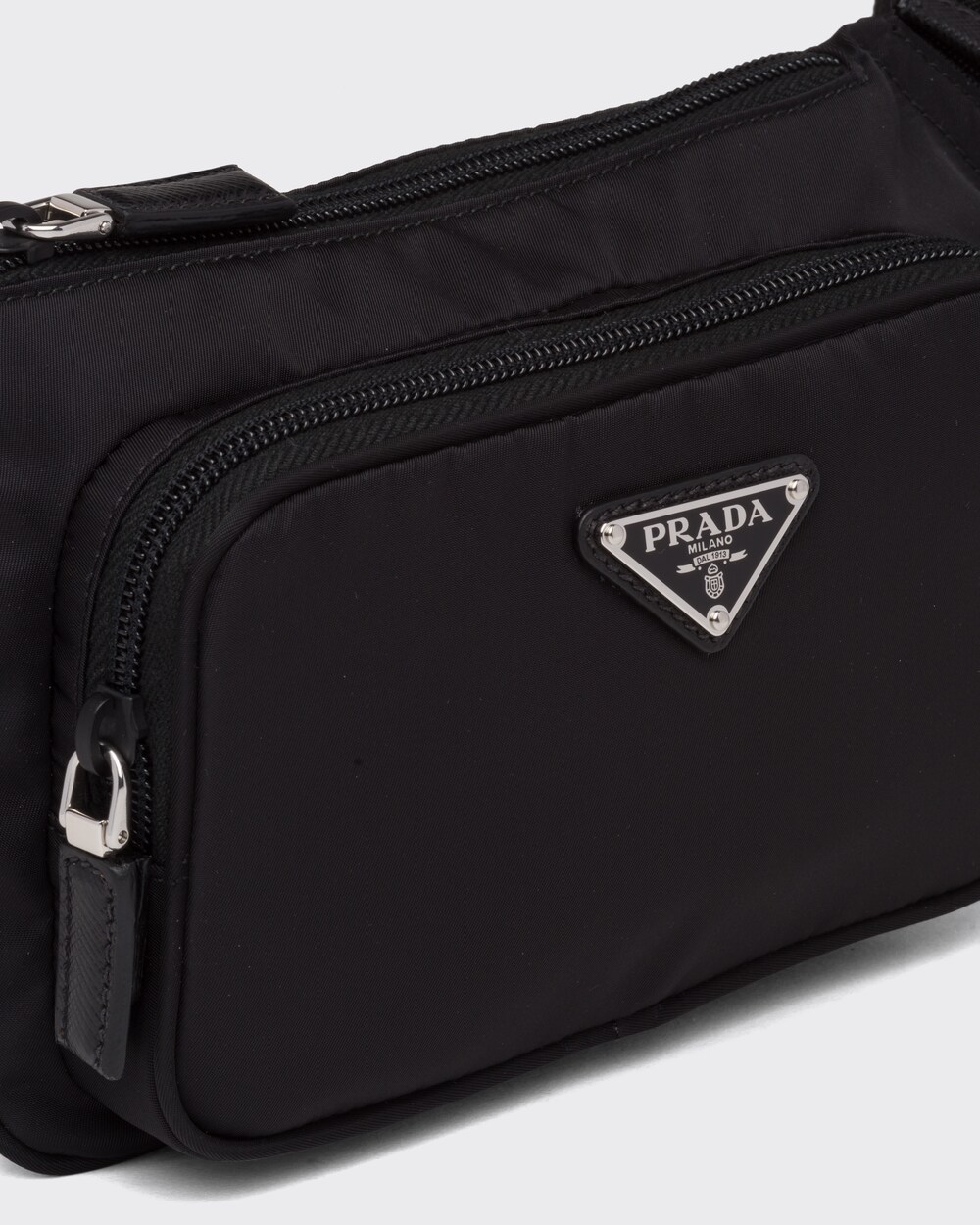 Borsa con tracolla in Re-Nylon e Saffiano Nero | Prada