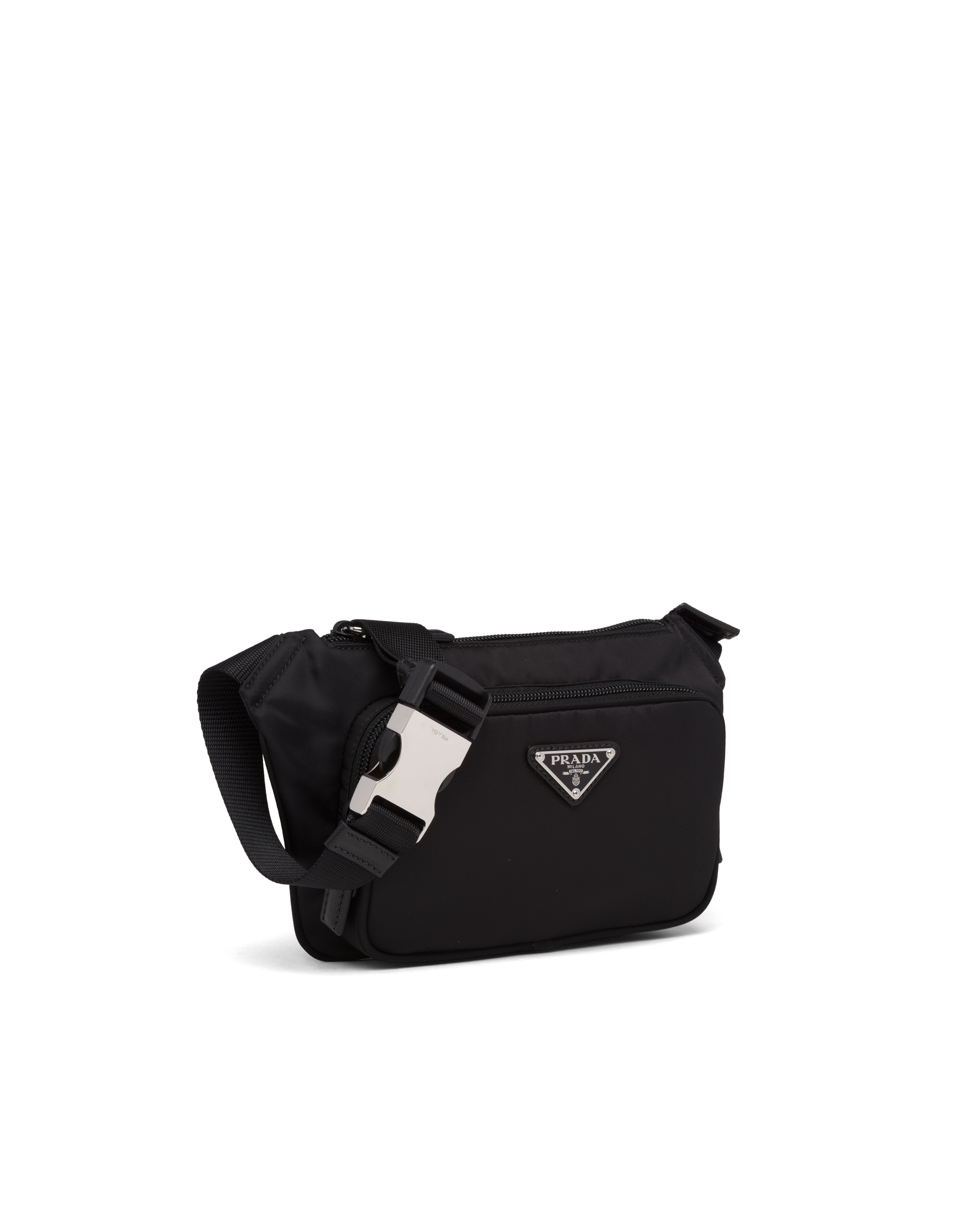 Black Re-Nylon and Saffiano leather shoulder bag | Prada