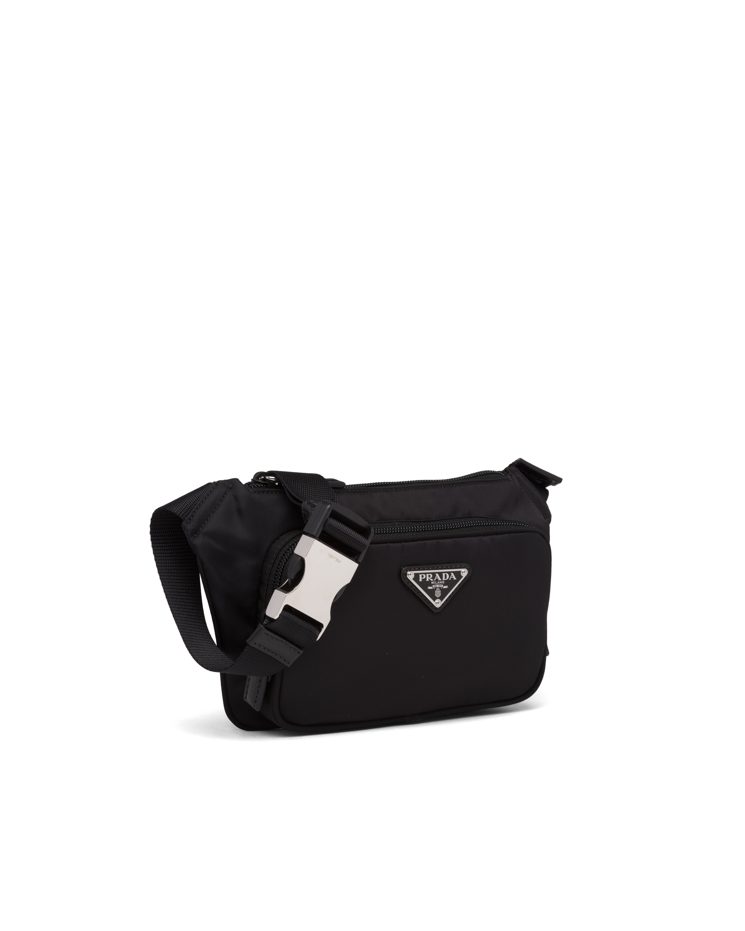 Black Re-Nylon and Saffiano leather shoulder bag | Prada