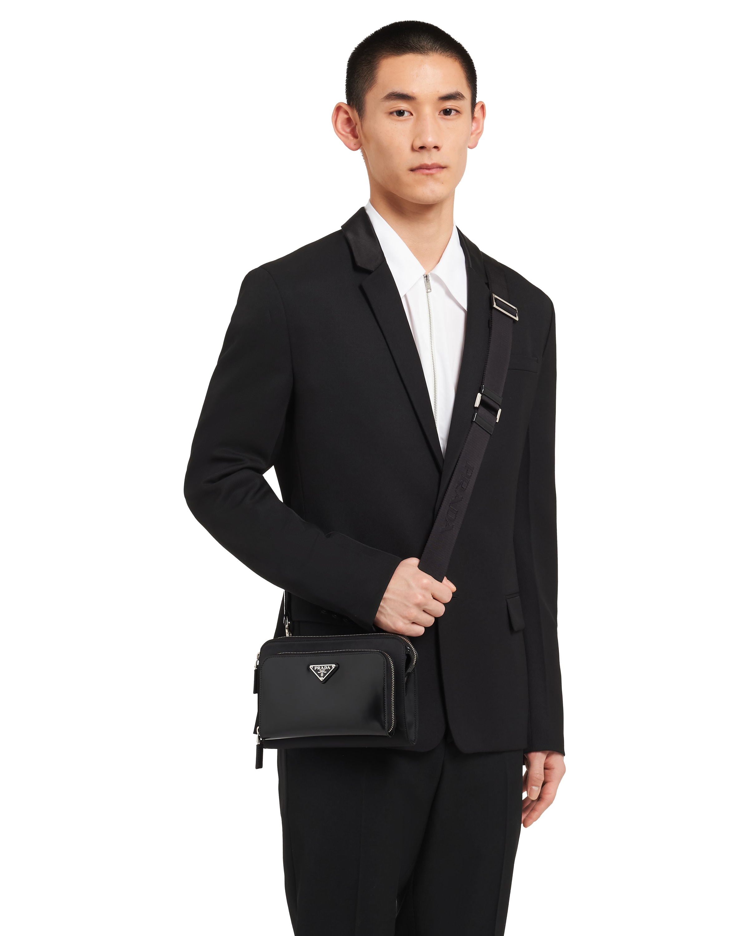 ReNylon and leather shoulder bag Prada