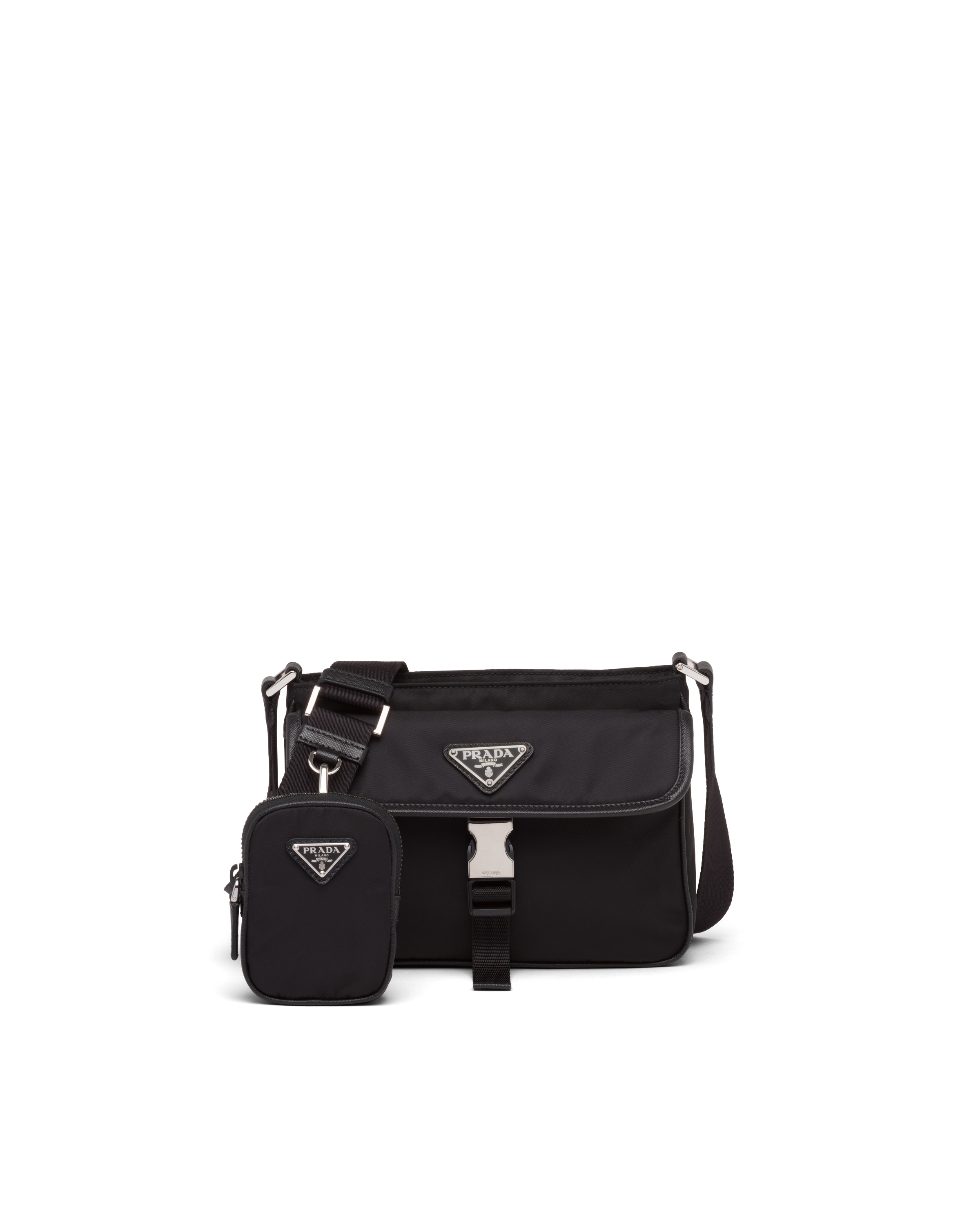 Black ReNylon and Saffiano leather shoulder bag Prada